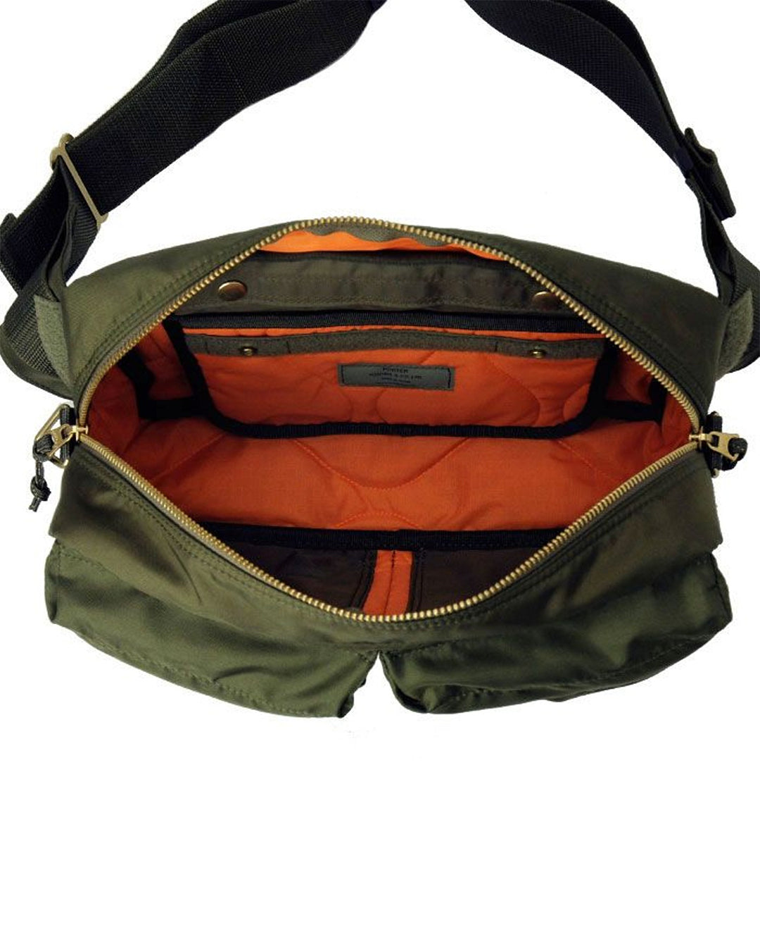Olive Nylon Force 2Way Pockets Waist Bag