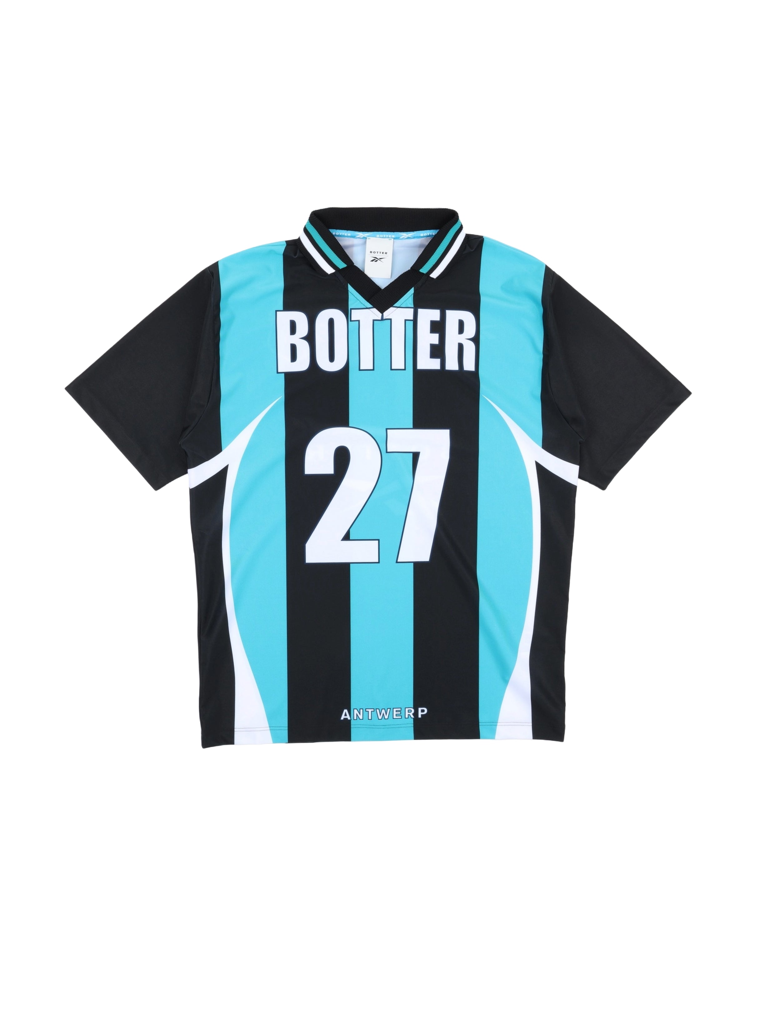 REEBOK x BOTTER Stripe Navy / Aqua Blue Reverse Soccer Tee