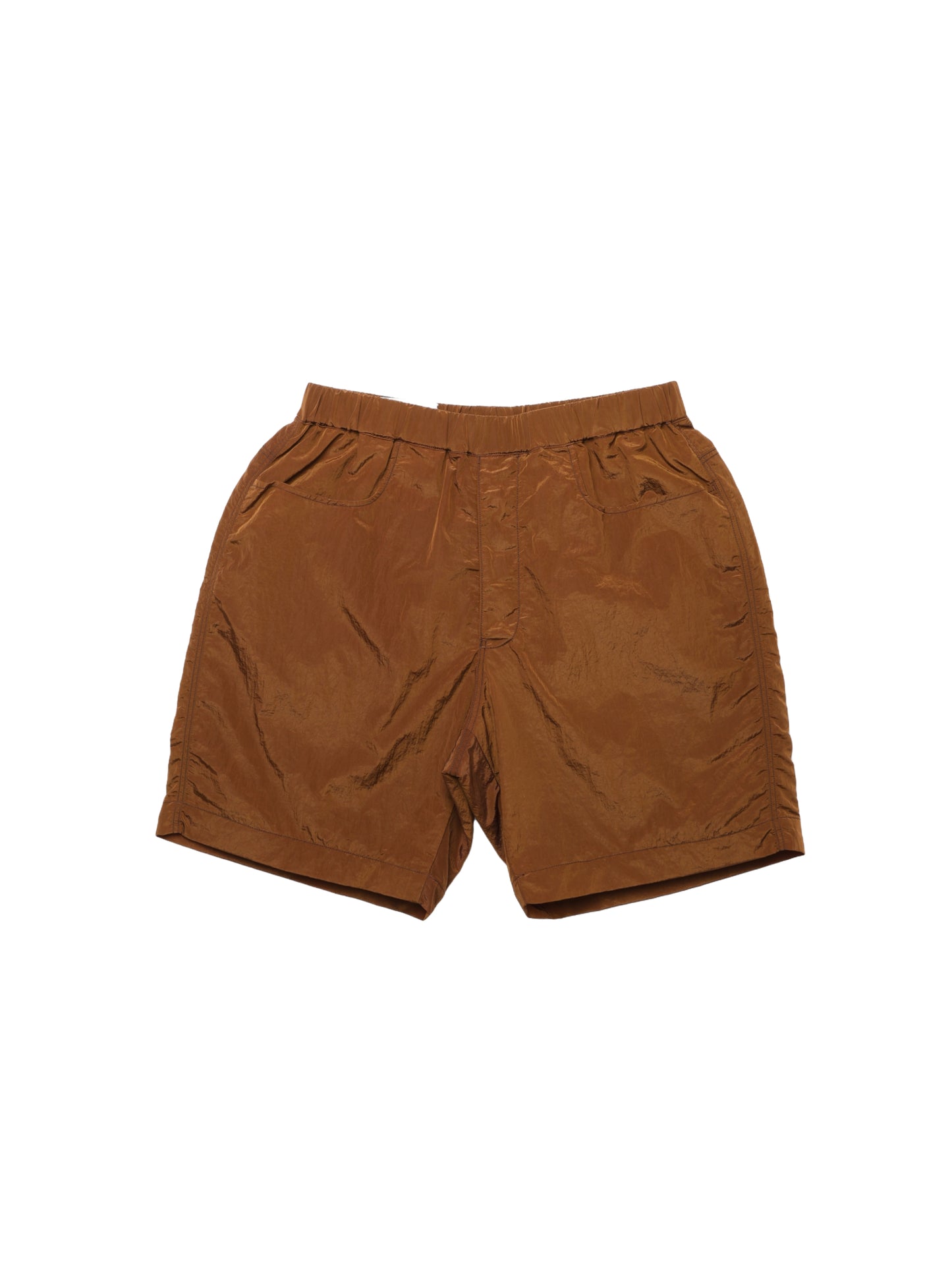 Bronze Brown Stroller Shiny Nylon Shorts