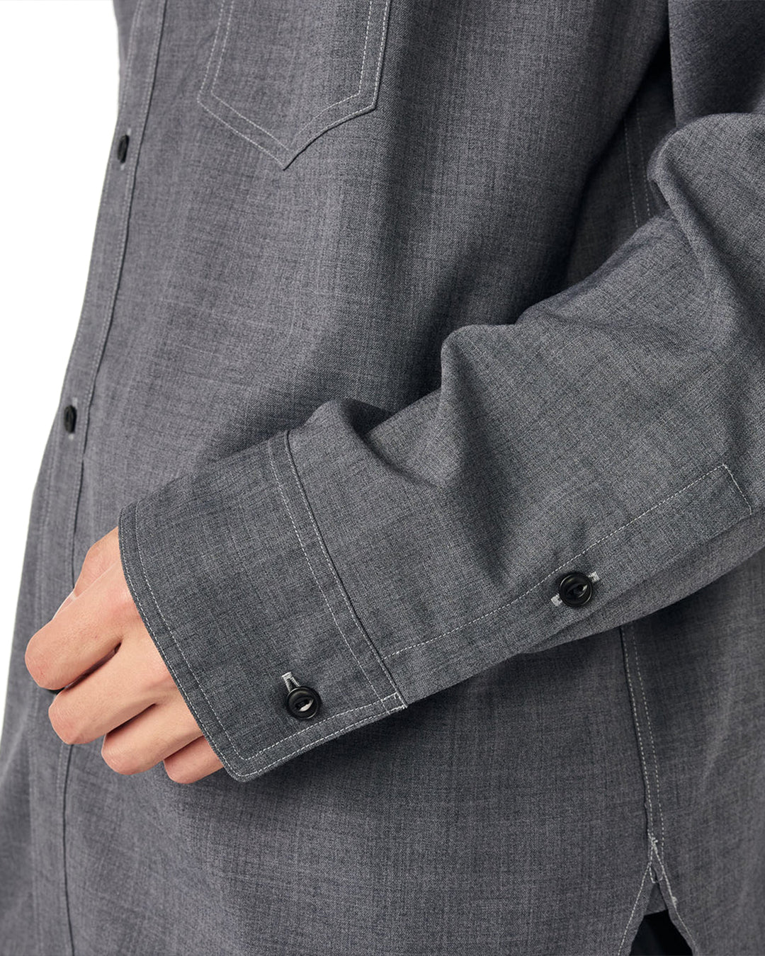 Gray Polyester Wool Field Shirt