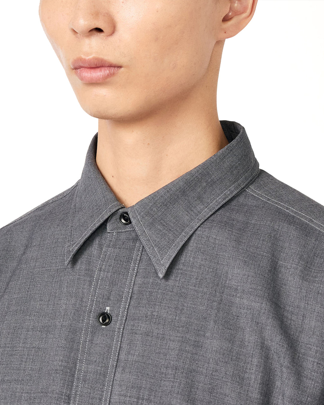 Gray Polyester Wool Field Shirt