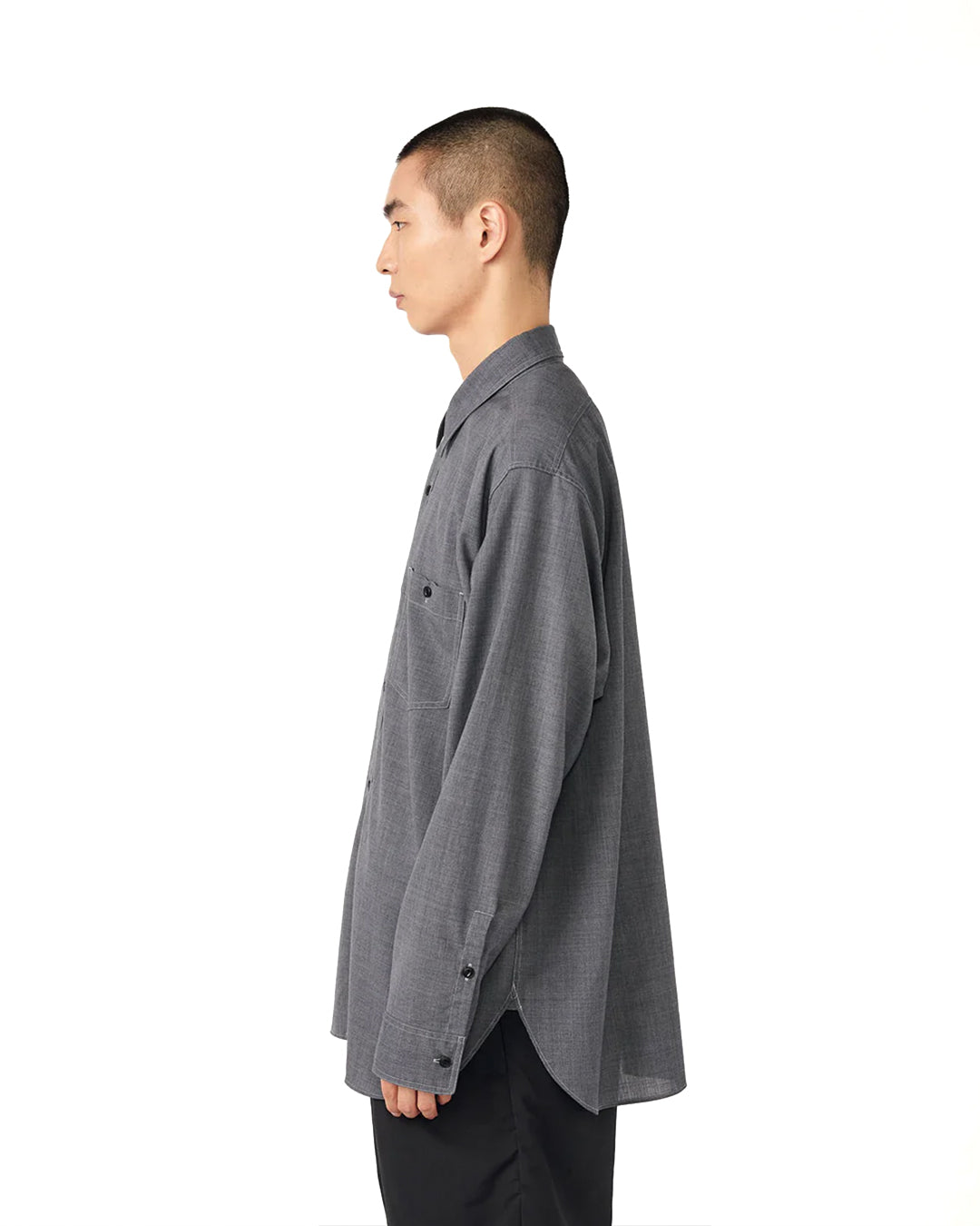 Gray Polyester Wool Field Shirt