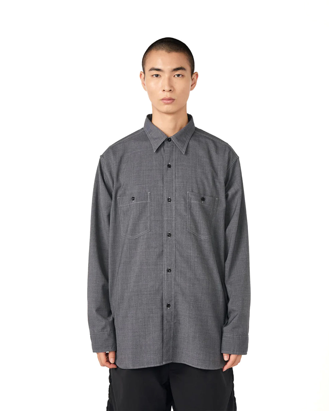 Gray Polyester Wool Field Shirt