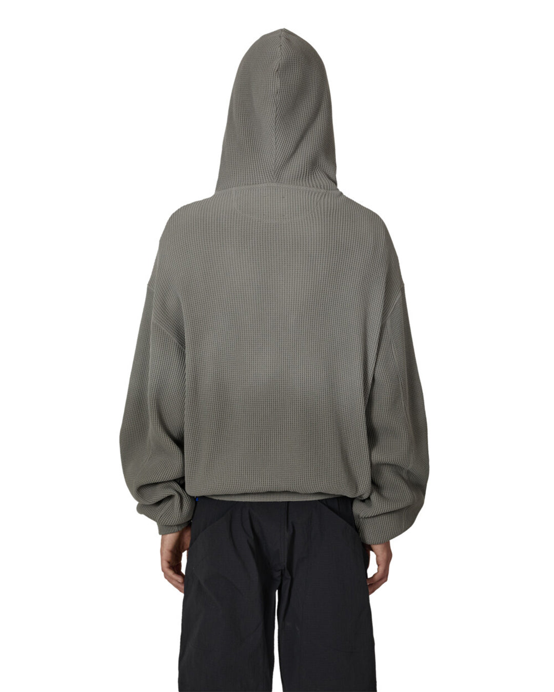 Grey Bee Sun Faded Organic Waffle Zip Up Hoodie