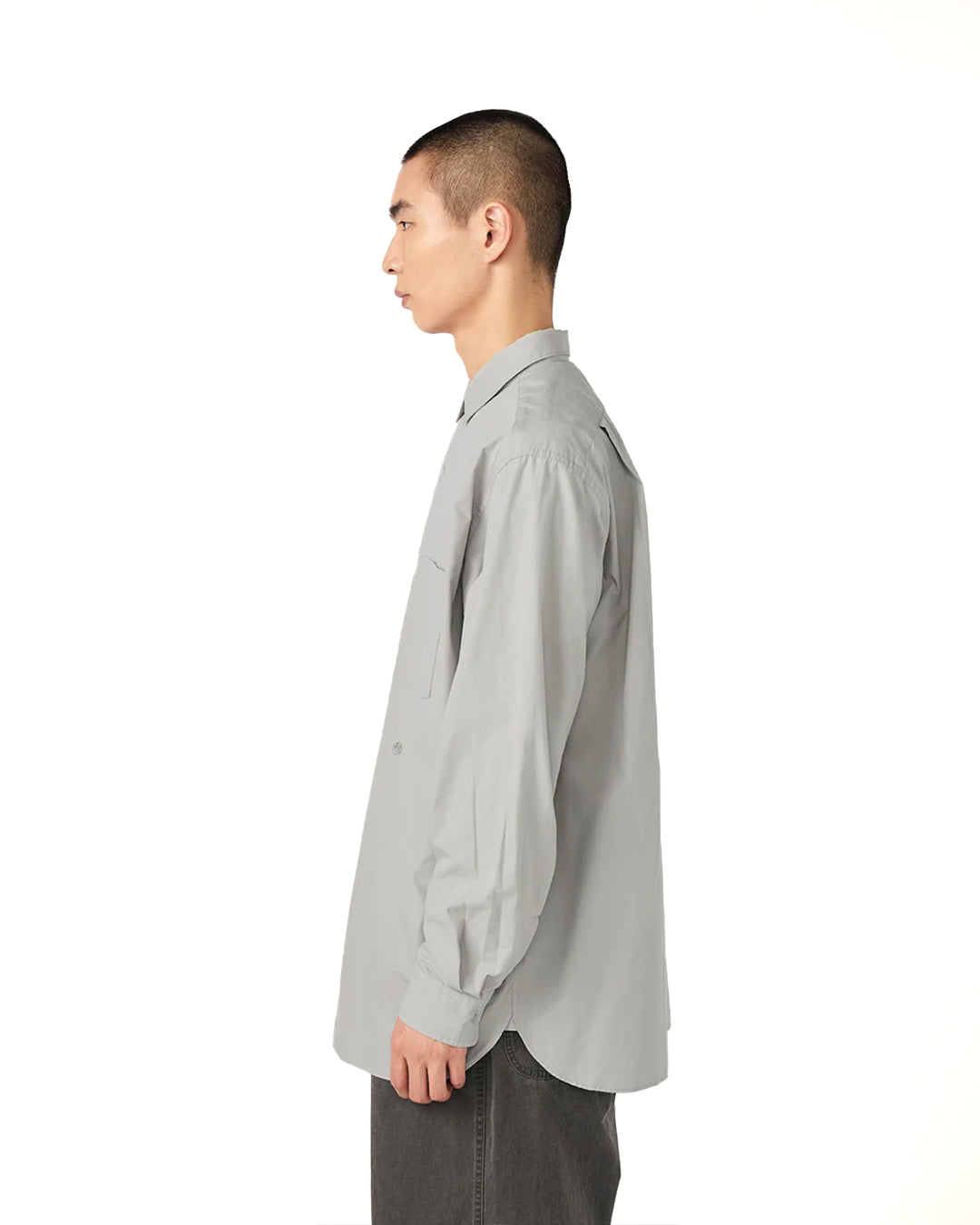 Gray Regular Collar Wind Shirt