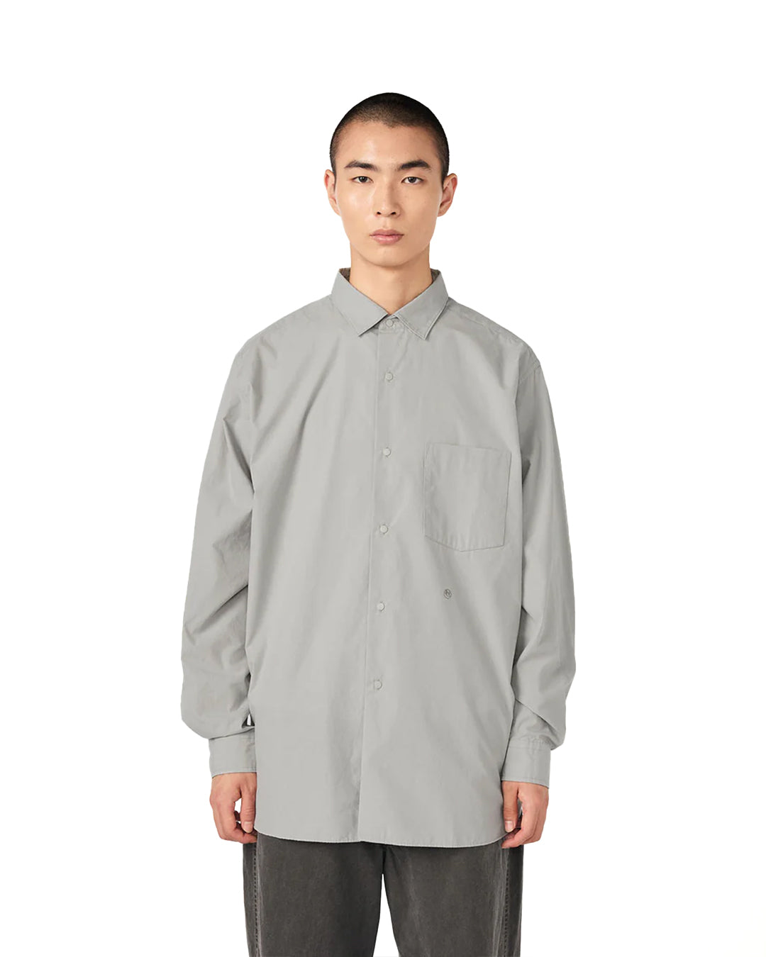 Gray Regular Collar Wind Shirt
