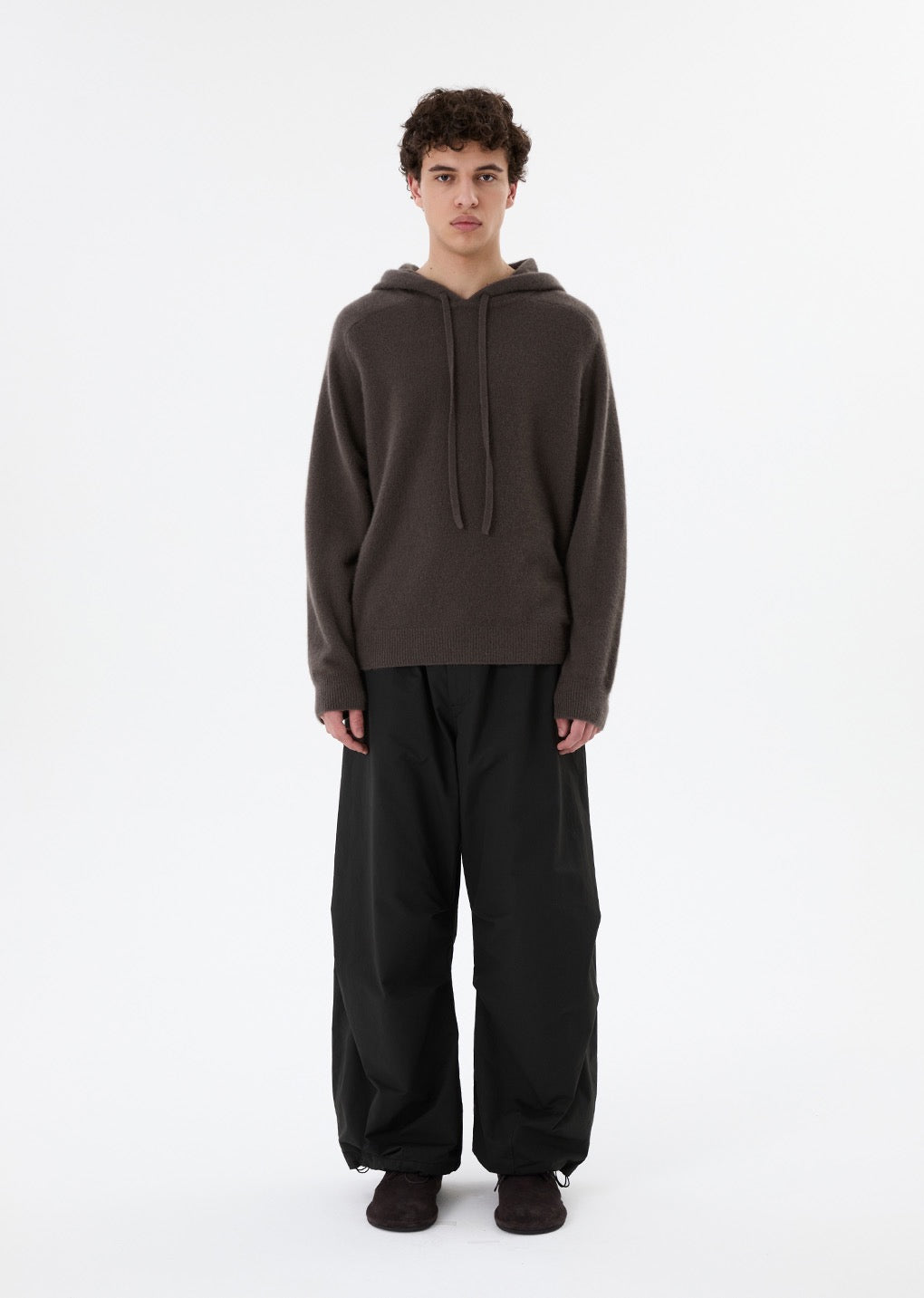 Black Drawstring Wide Fatigue Pants