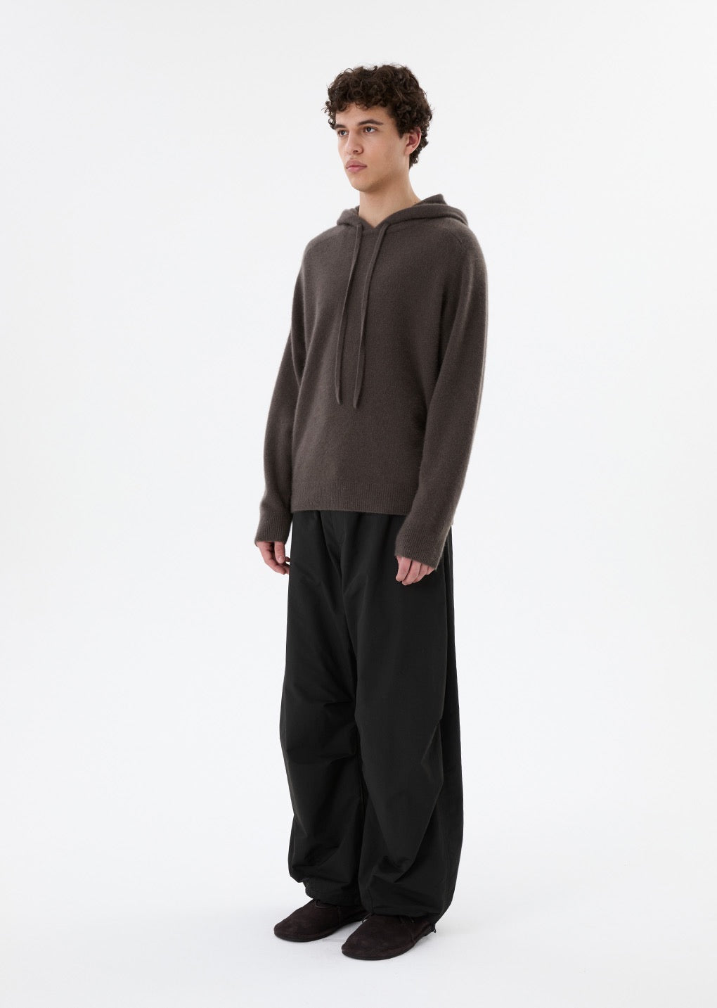Black Drawstring Wide Fatigue Pants