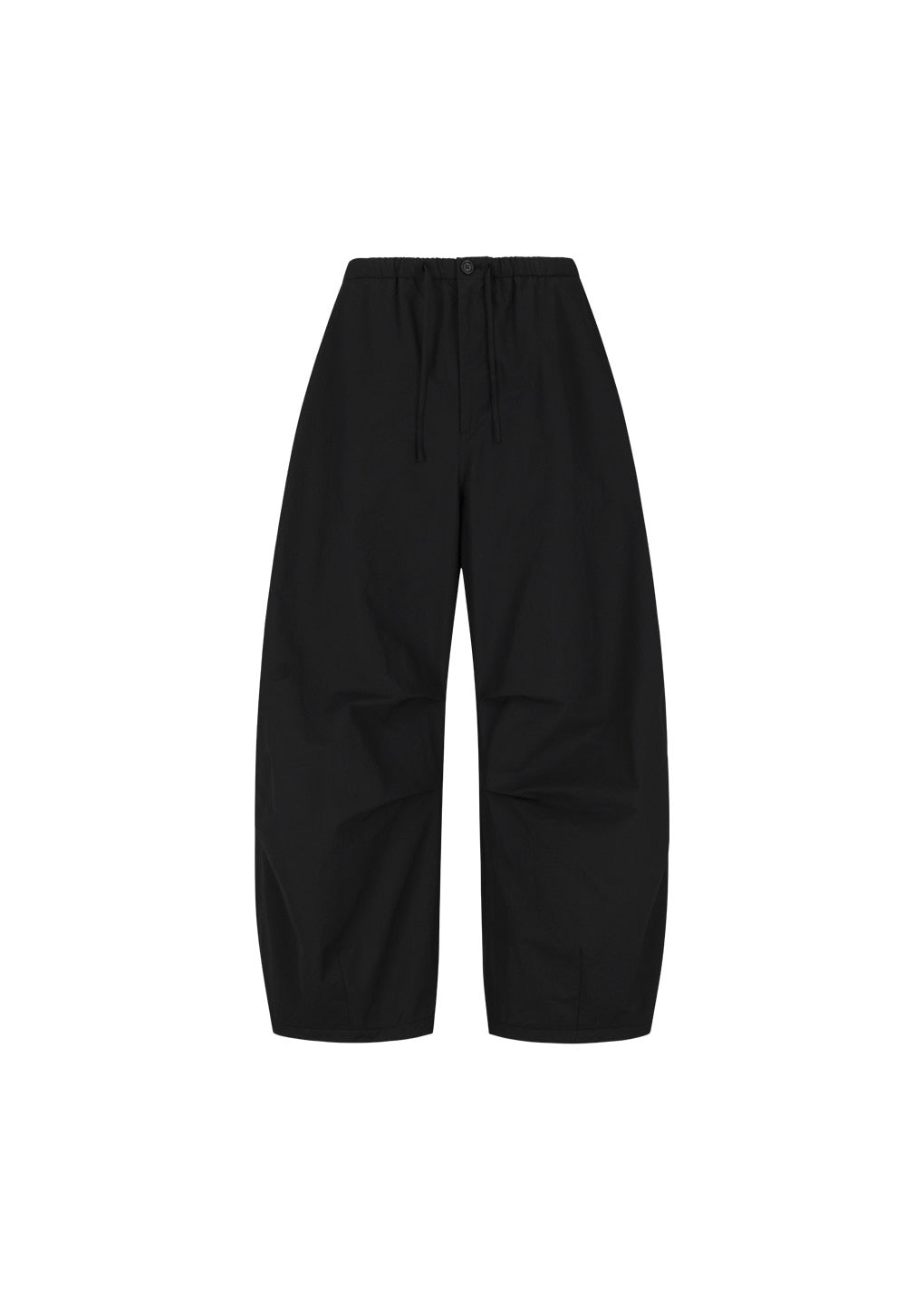 Black Drawstring Wide Fatigue Pants