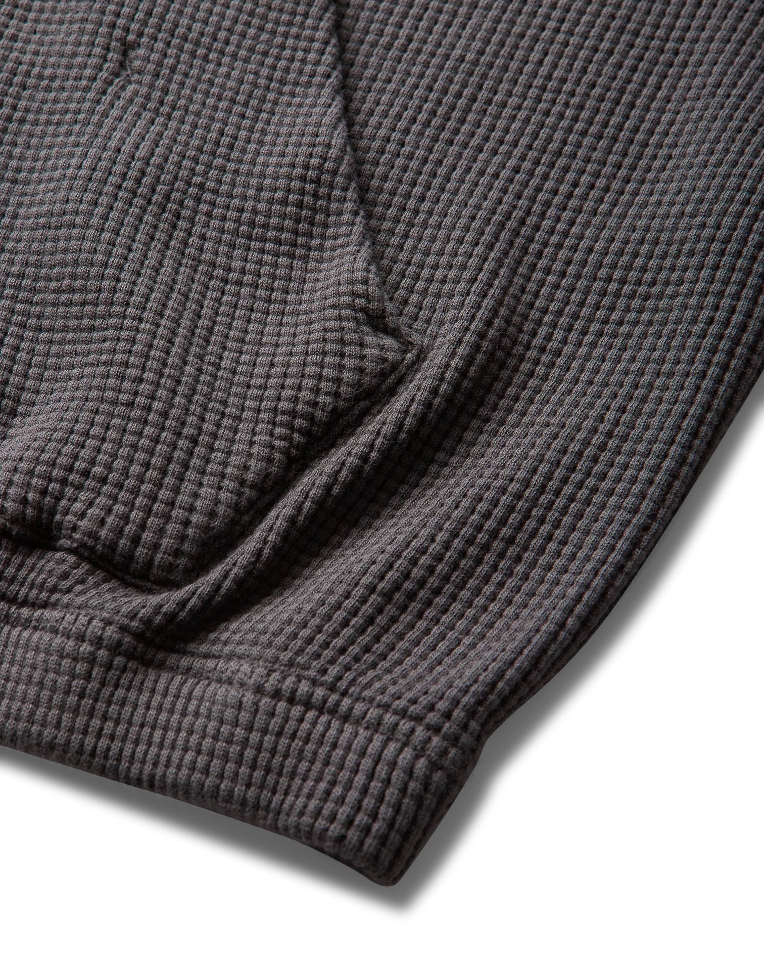 Graphite Bee Sun Faded Organic Waffle Zip Up Hoodie