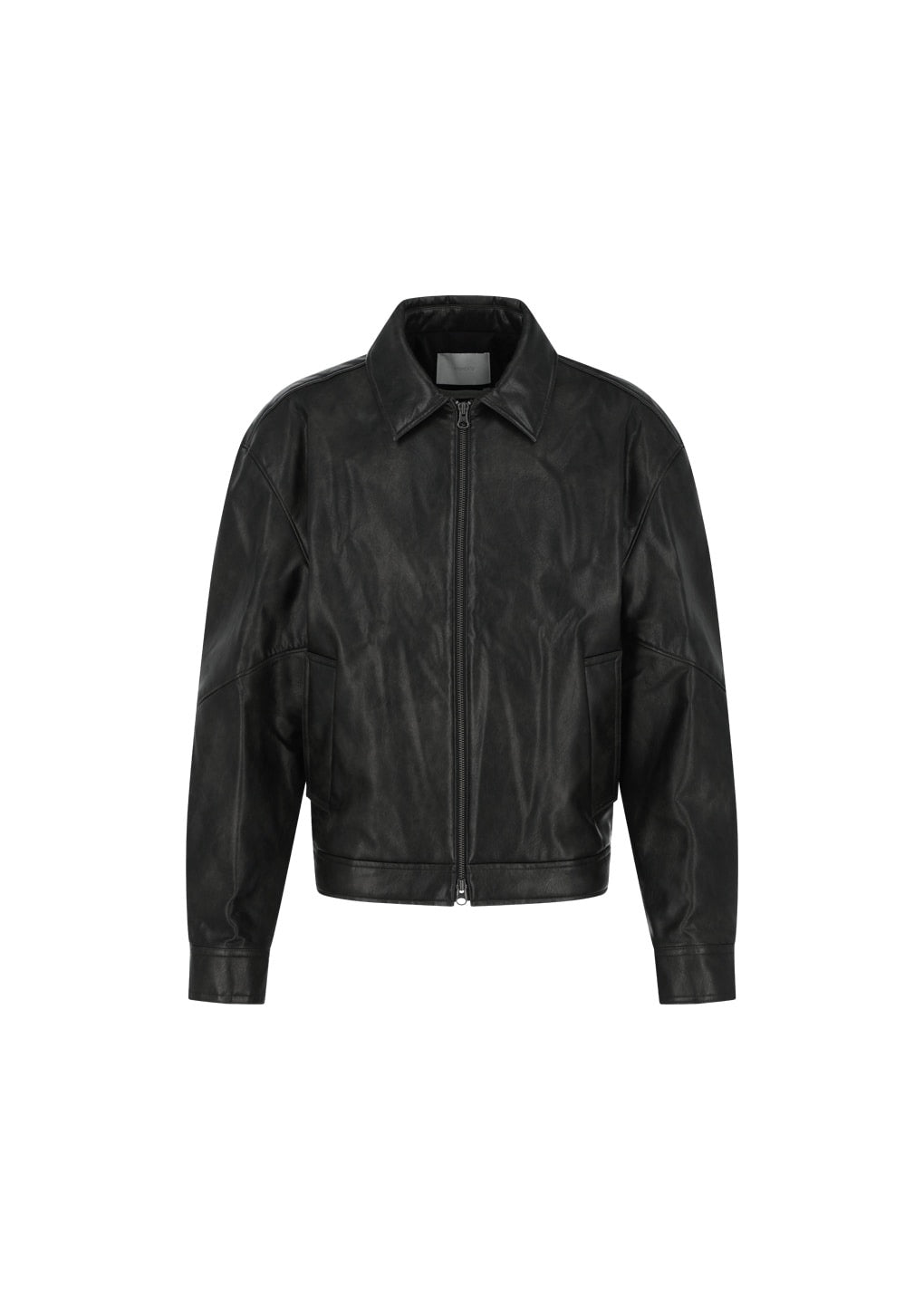 Black Faux Leather Blouson