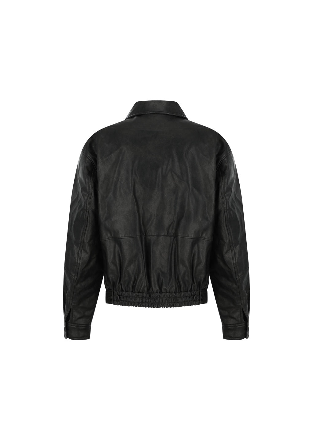 Black Faux Leather Blouson
