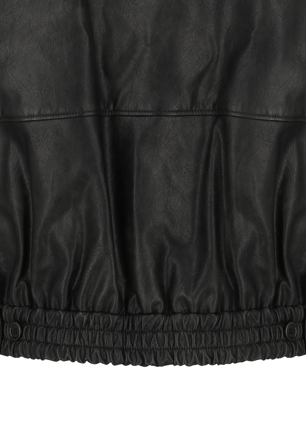 Black Faux Leather Blouson