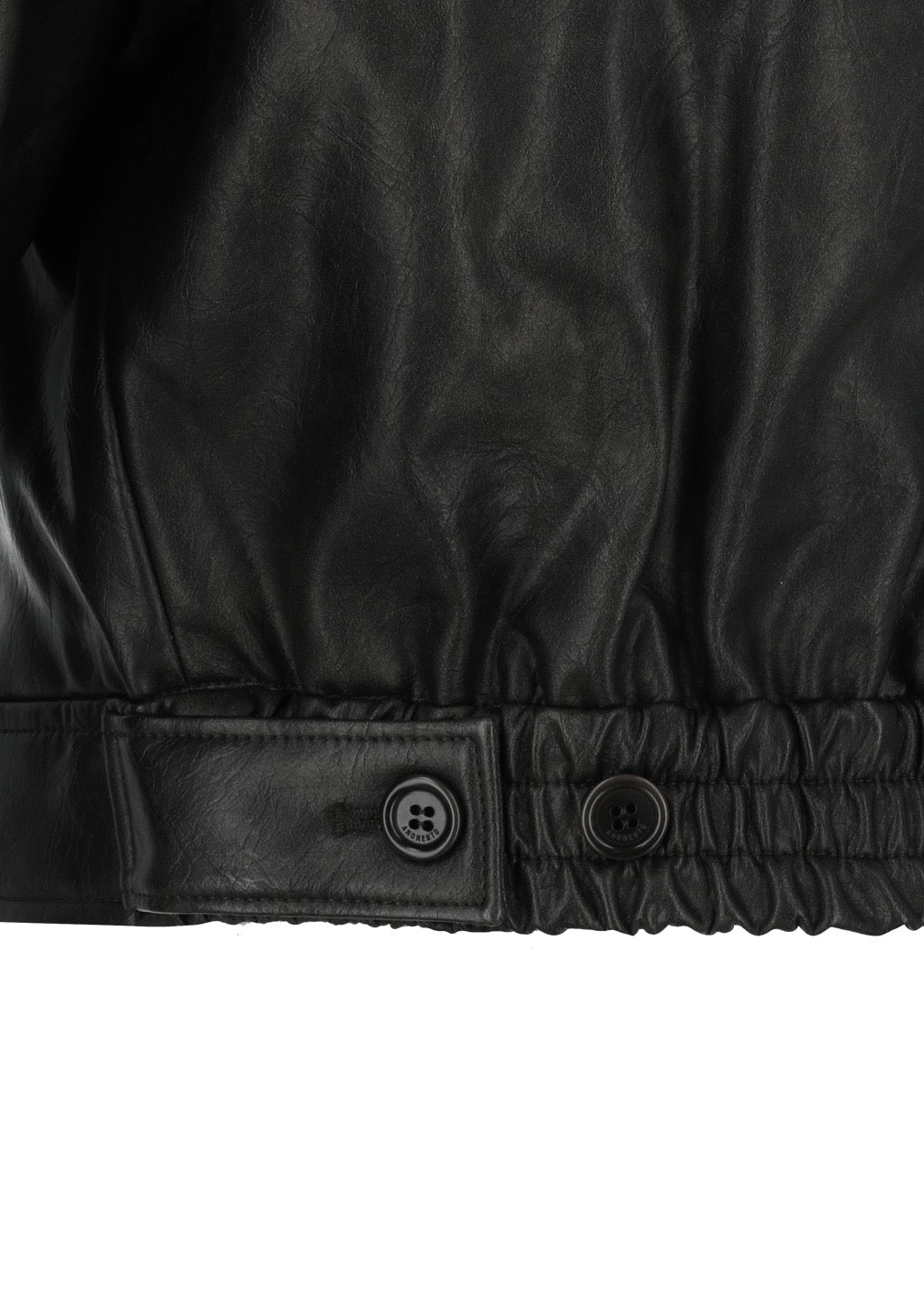 Black Faux Leather Blouson