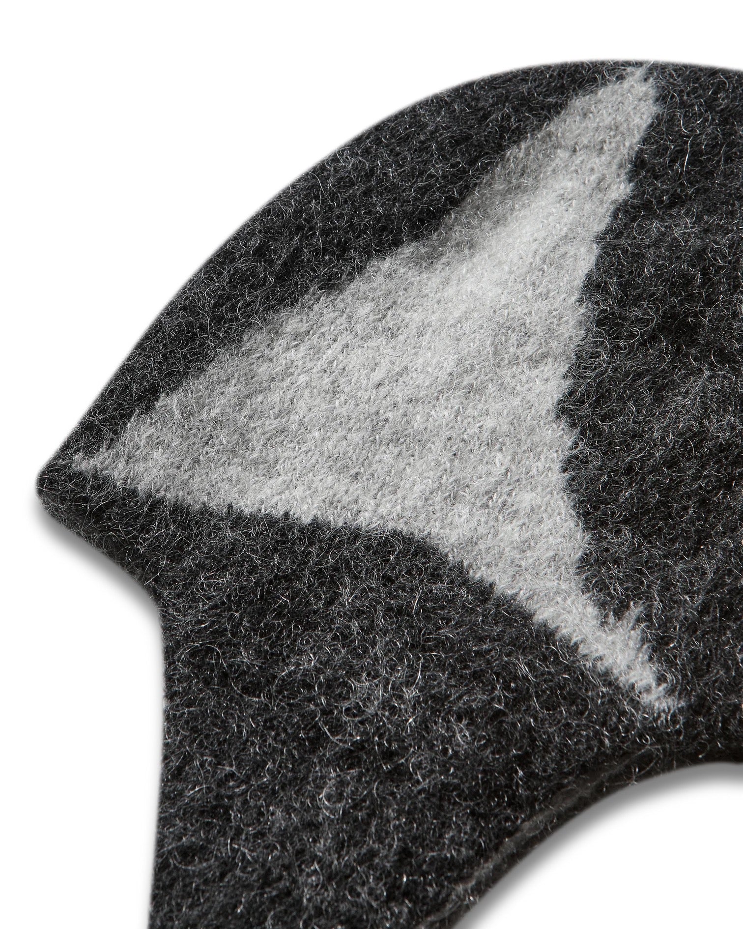 Black/White Logo Mohair Bonnet Beanie