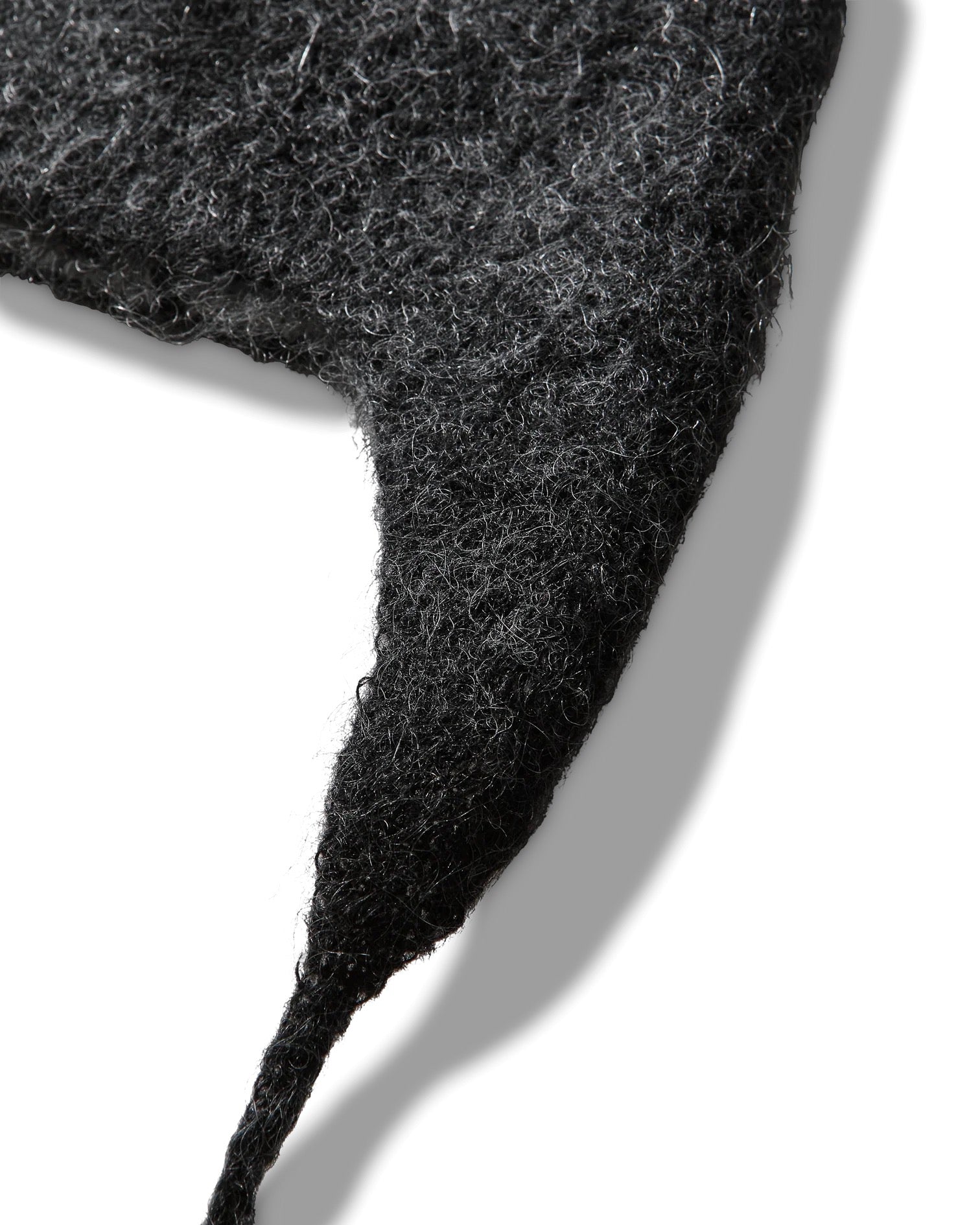 Black/White Logo Mohair Bonnet Beanie