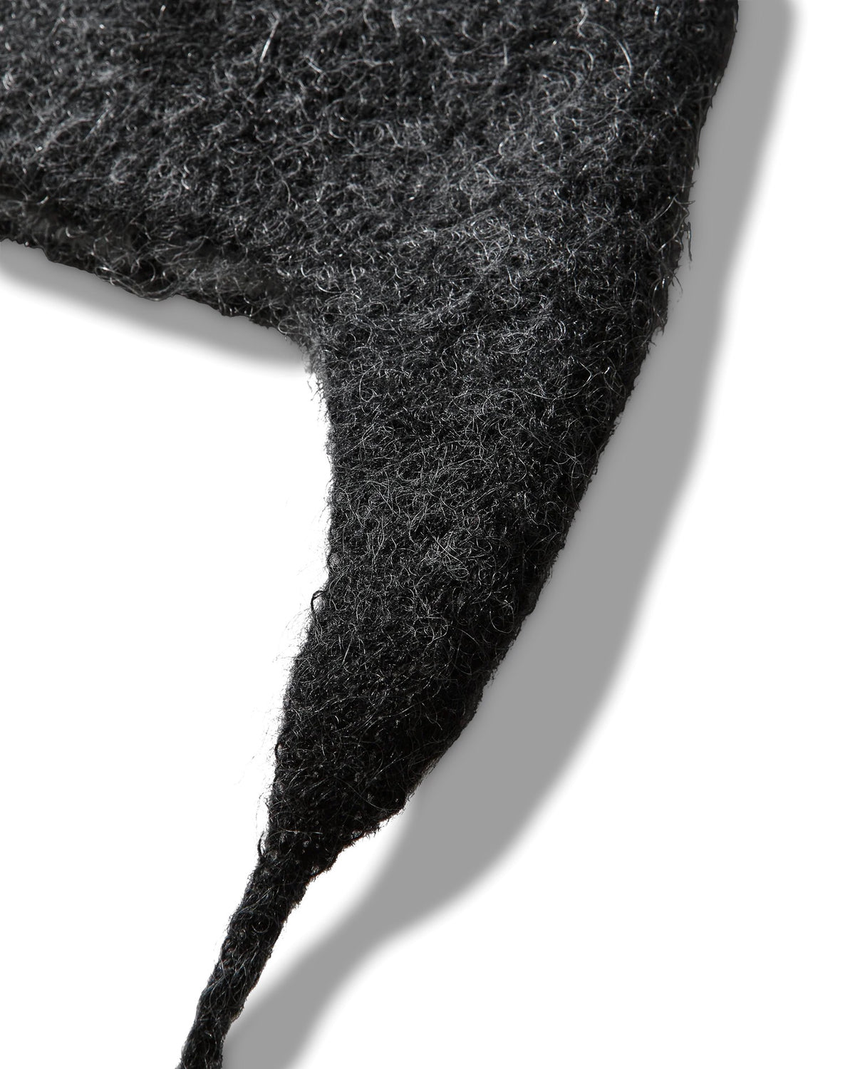 Black/White Logo Mohair Bonnet Beanie