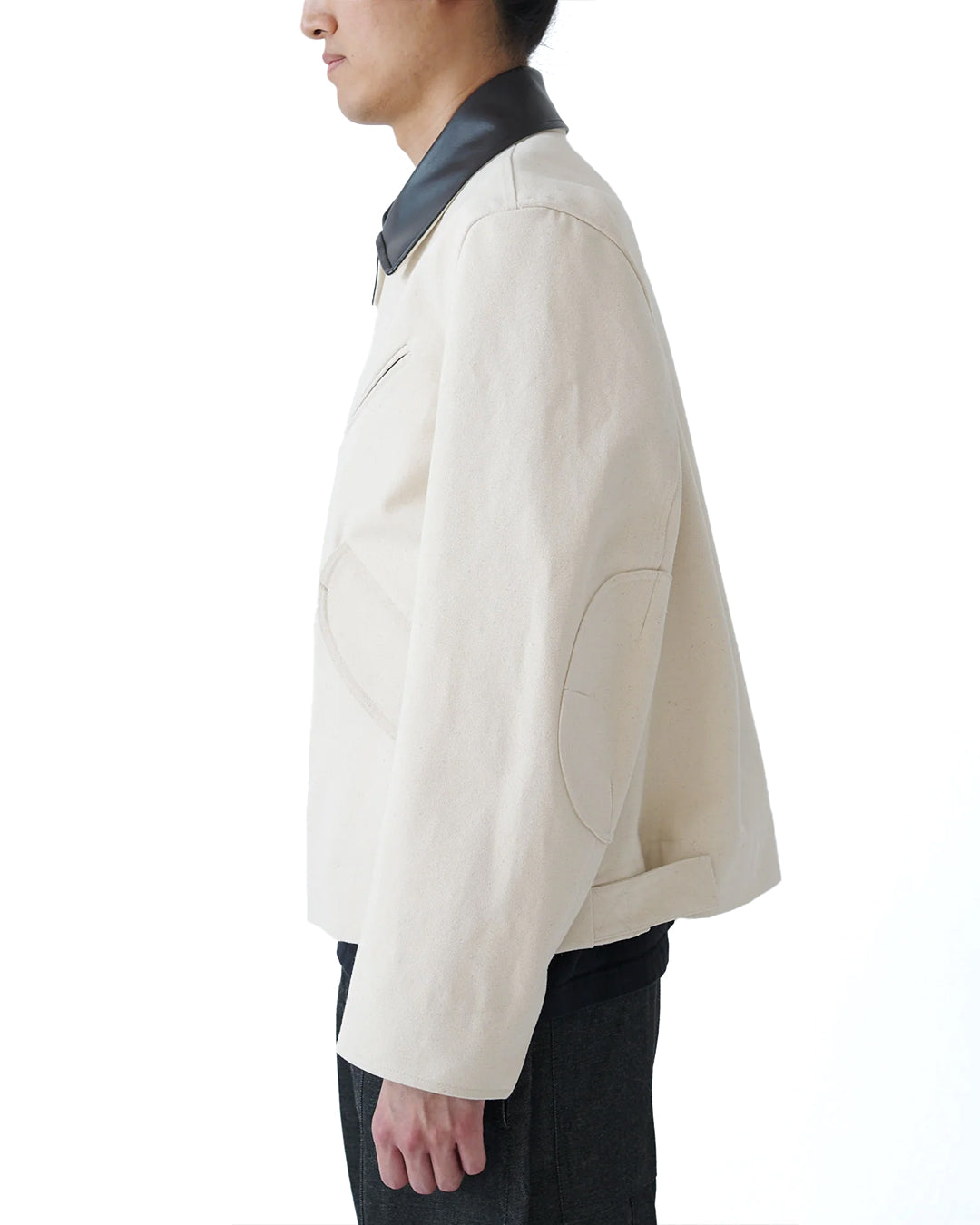 Ivory Cotton Canvas Painter Jacket