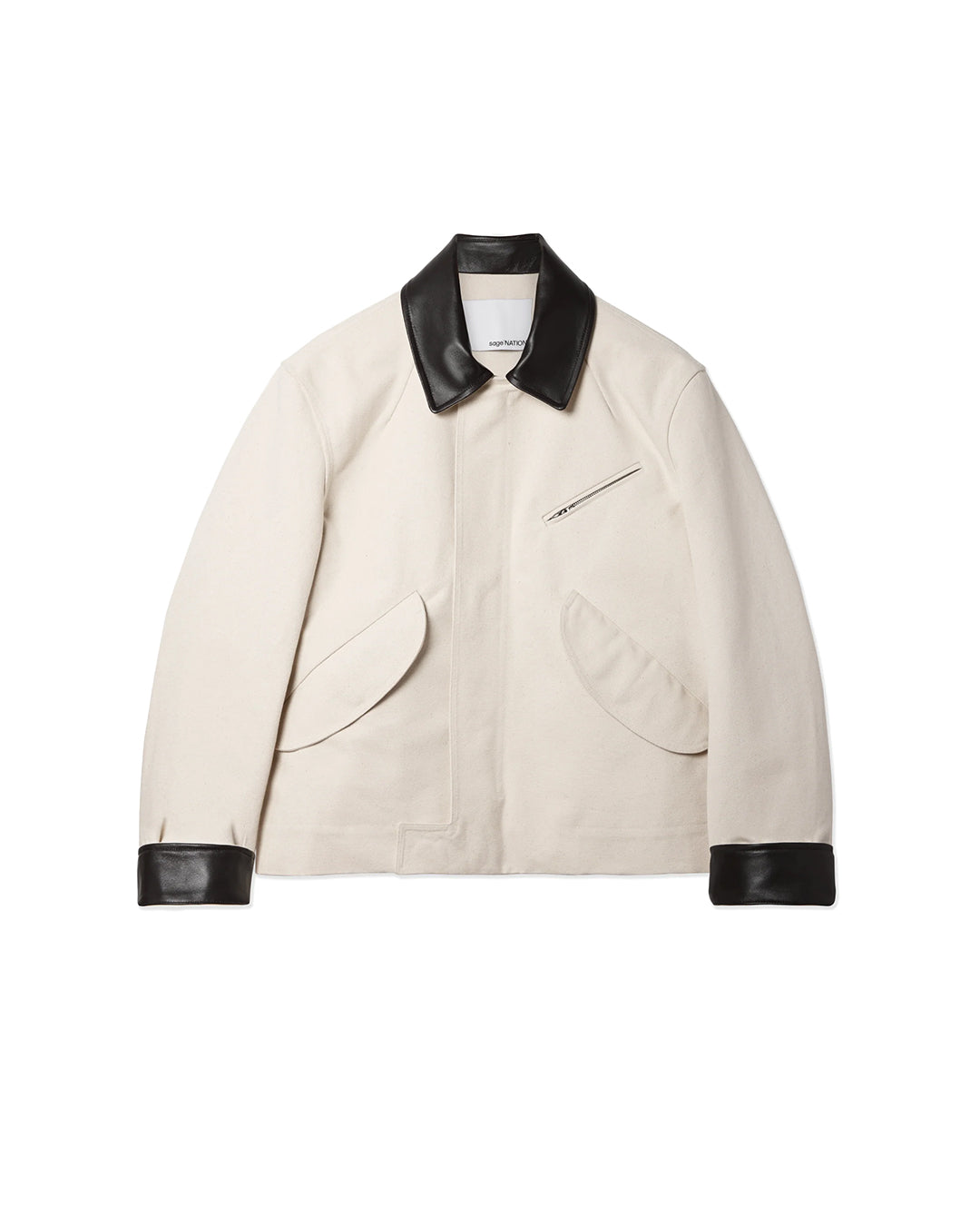 Ivory Cotton Canvas Painter Jacket