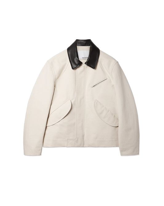 Ivory Cotton Canvas Painter Jacket
