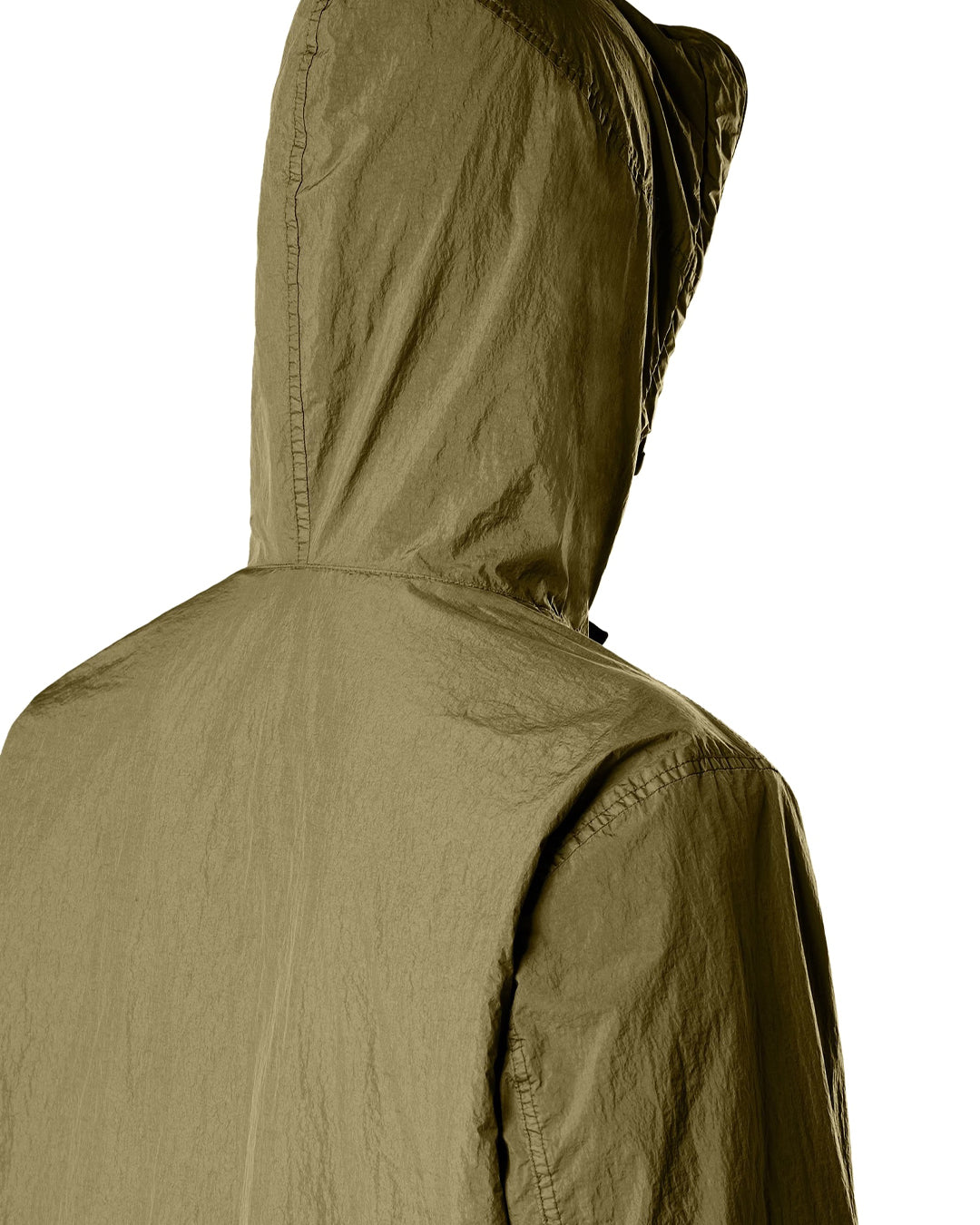 Military Green Crinkle Reps NY Hooded Light Jacket