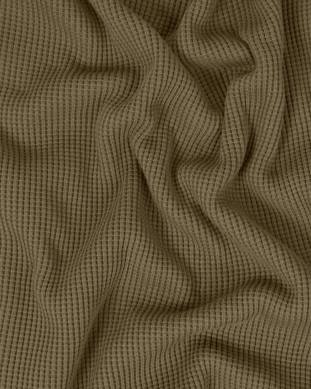 Military Green Organic Cotton Waffle Fleece Crewneck Sweatshirt
