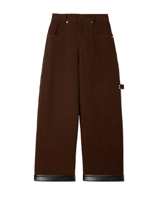Mocha Brown Cotton Canvas Painter Trouser
