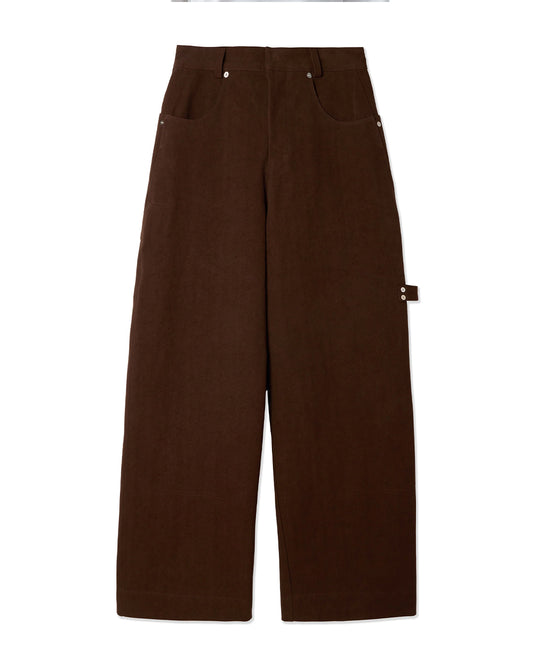 Mocha Brown Cotton Canvas Painter Trouser