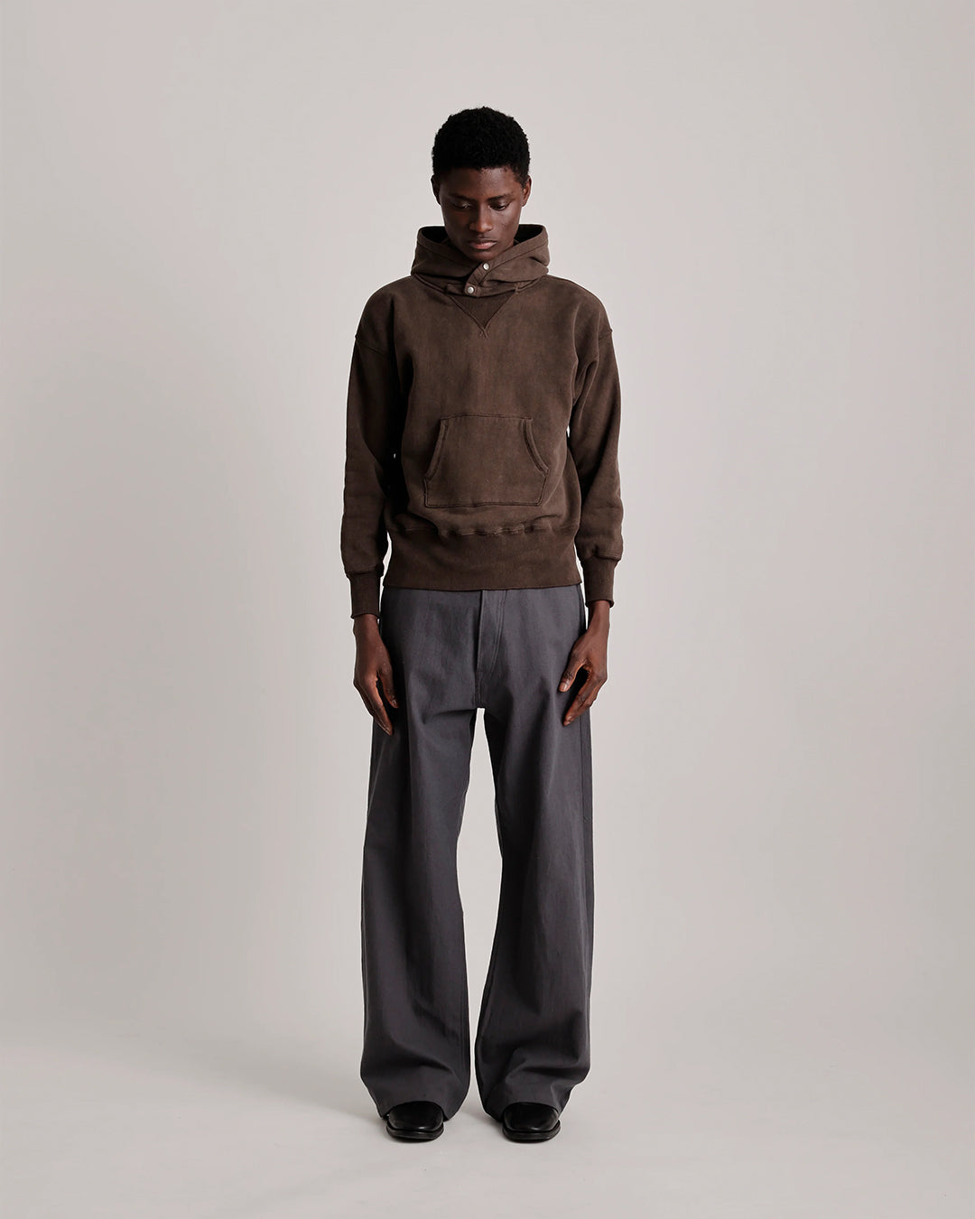 Mud Dyed Brown Lot.620 After Hooded Sweatshirt