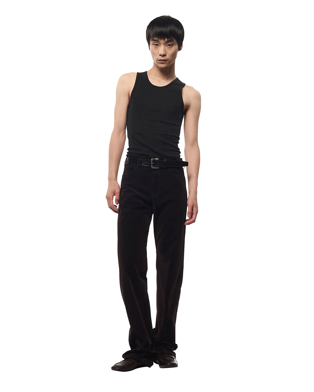 Purple Flocked Denim Sol Denim Trouser