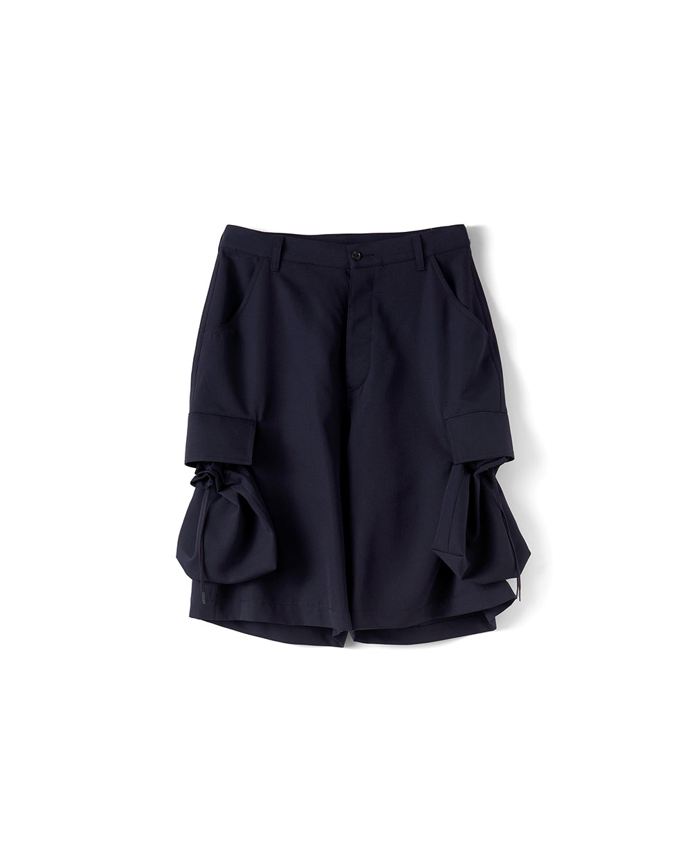 Navy "KINCHAKU" Wool Trunk Shorts