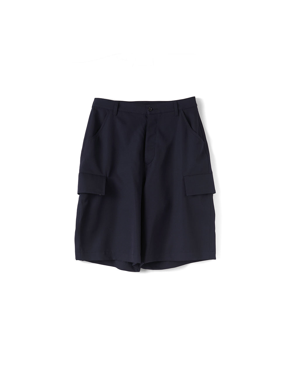 Navy "KINCHAKU" Wool Trunk Shorts