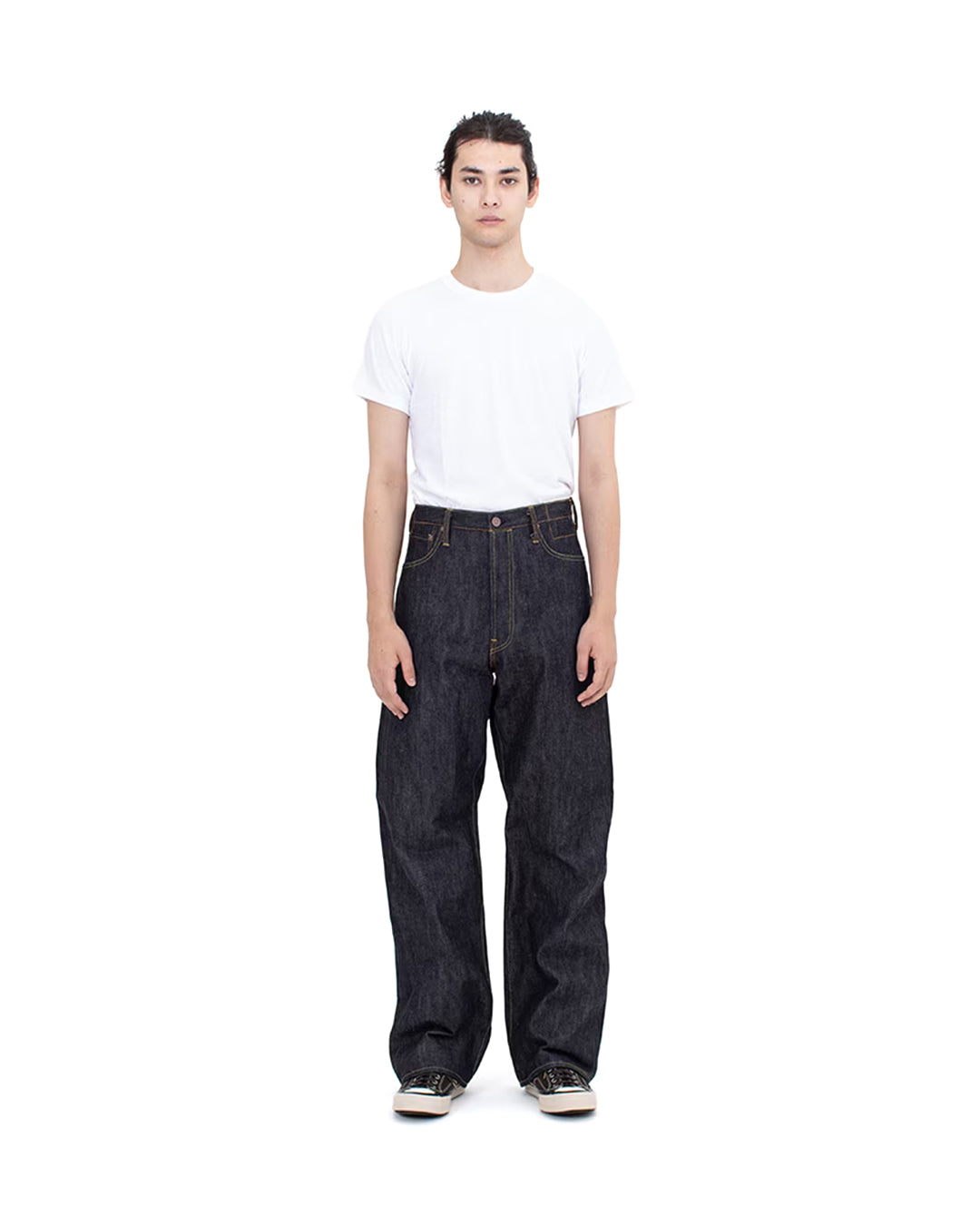 Indigo Social Sculpture 01 Wide Raw Denim Pants