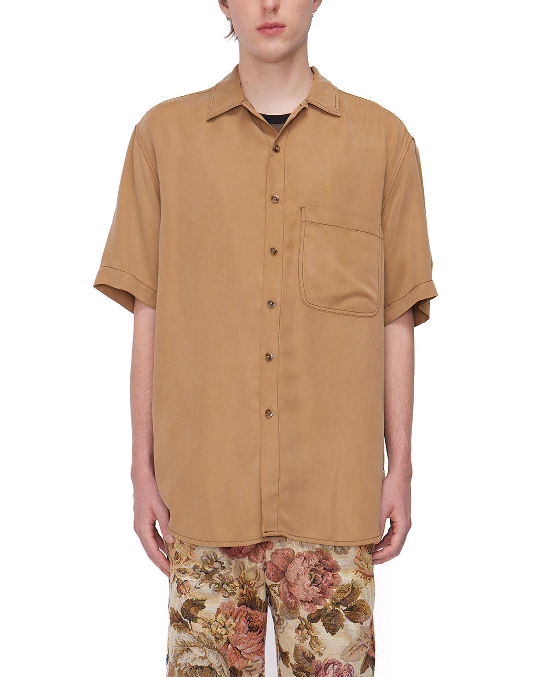 Camel S/S Oversized Shirt