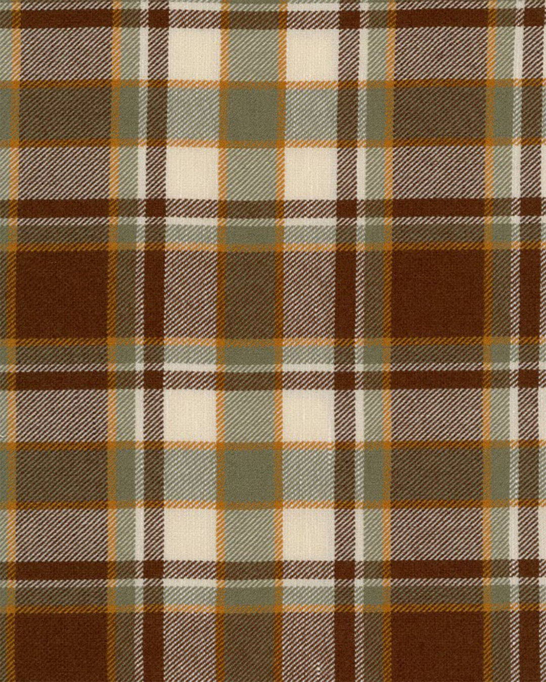 Brown Wool Linen Lumber Check Long Sleeve Shirt