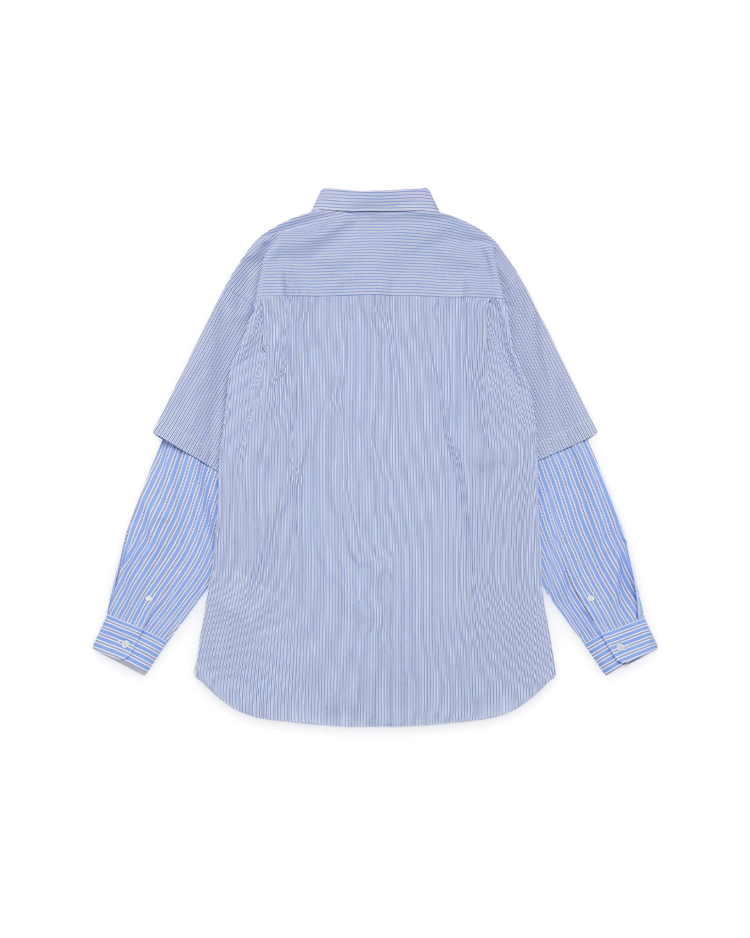 White/Sax Cotton Oxford Stripe x Cotton Poplin Stripe Shirt