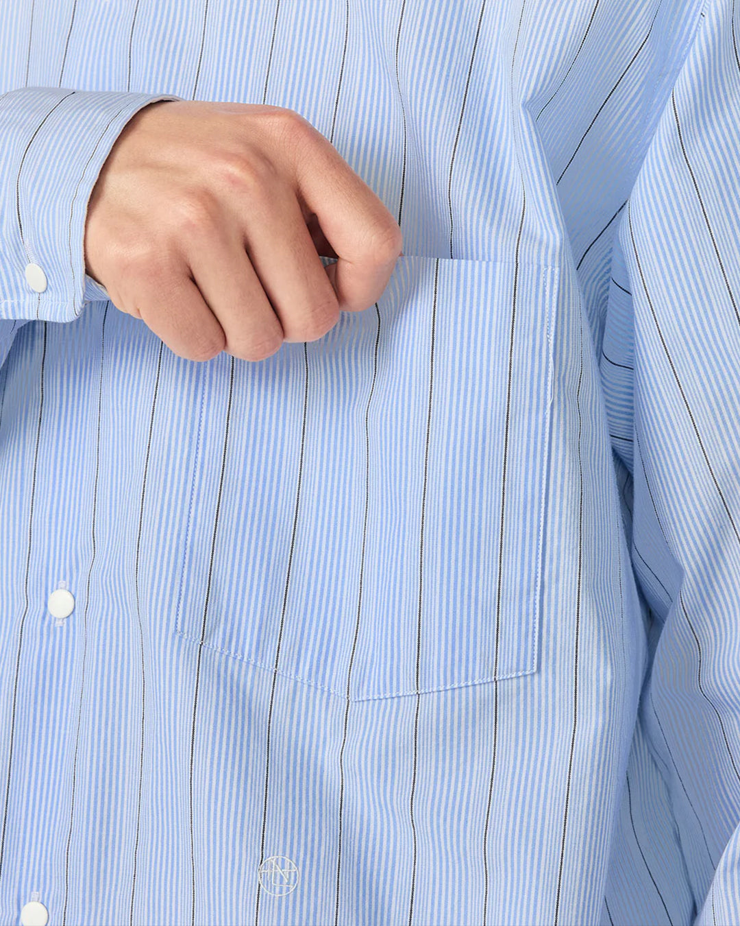 Sax Regular Collar Stripe Wind Shirt