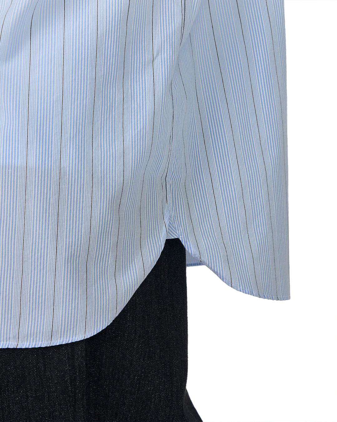 Sax Regular Collar Stripe Wind Shirt