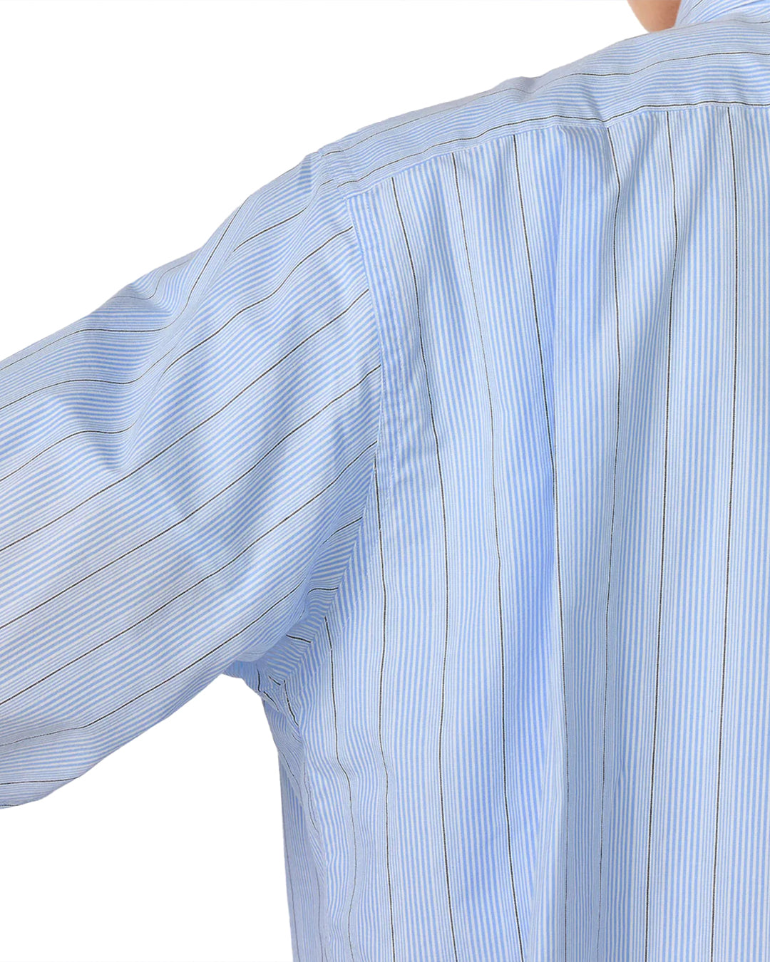 Sax Regular Collar Stripe Wind Shirt