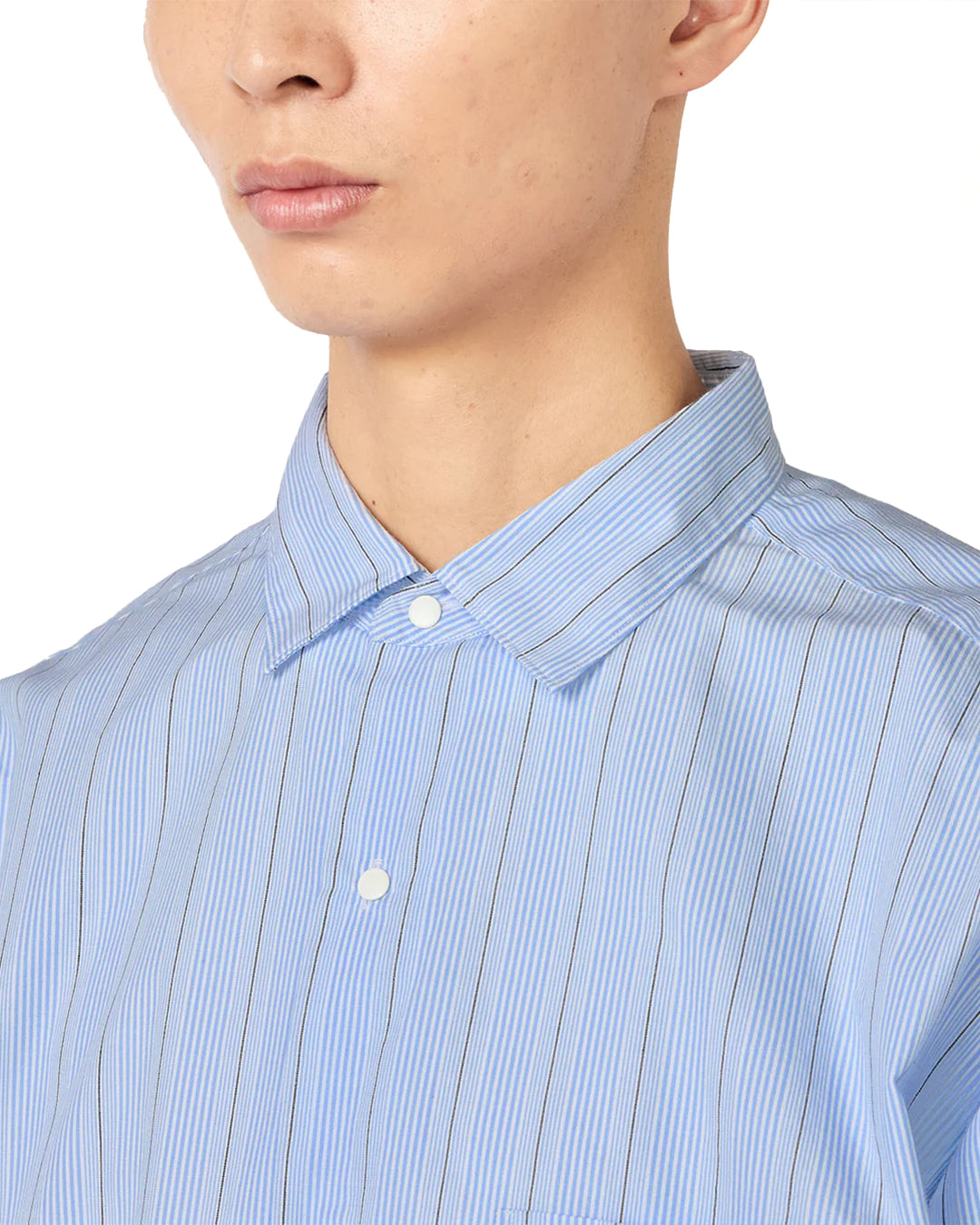 Sax Regular Collar Stripe Wind Shirt
