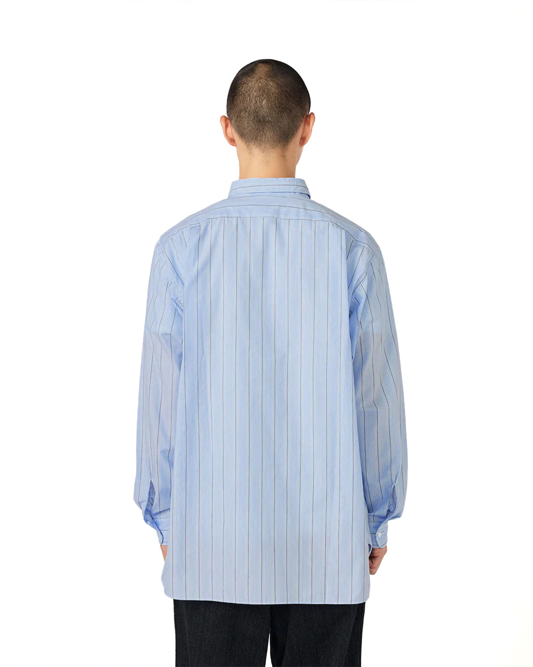 Sax Regular Collar Stripe Wind Shirt