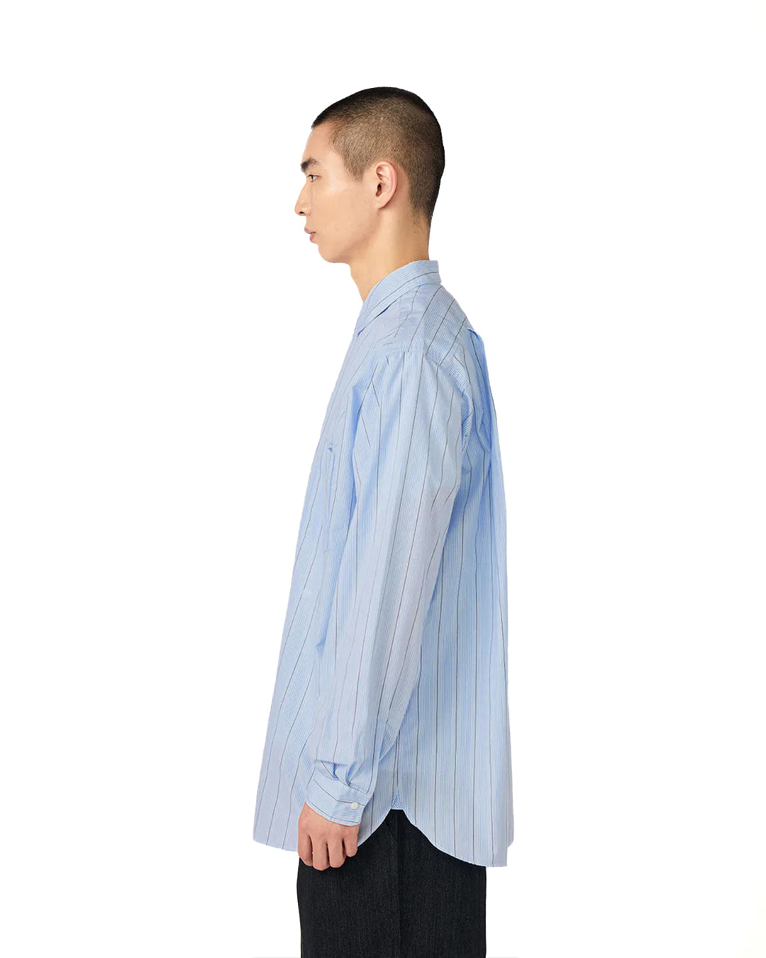 Sax Regular Collar Stripe Wind Shirt