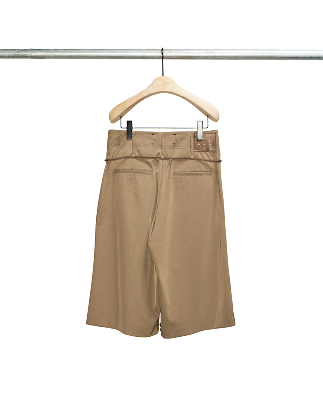 Taupe Double Pleated Shorts