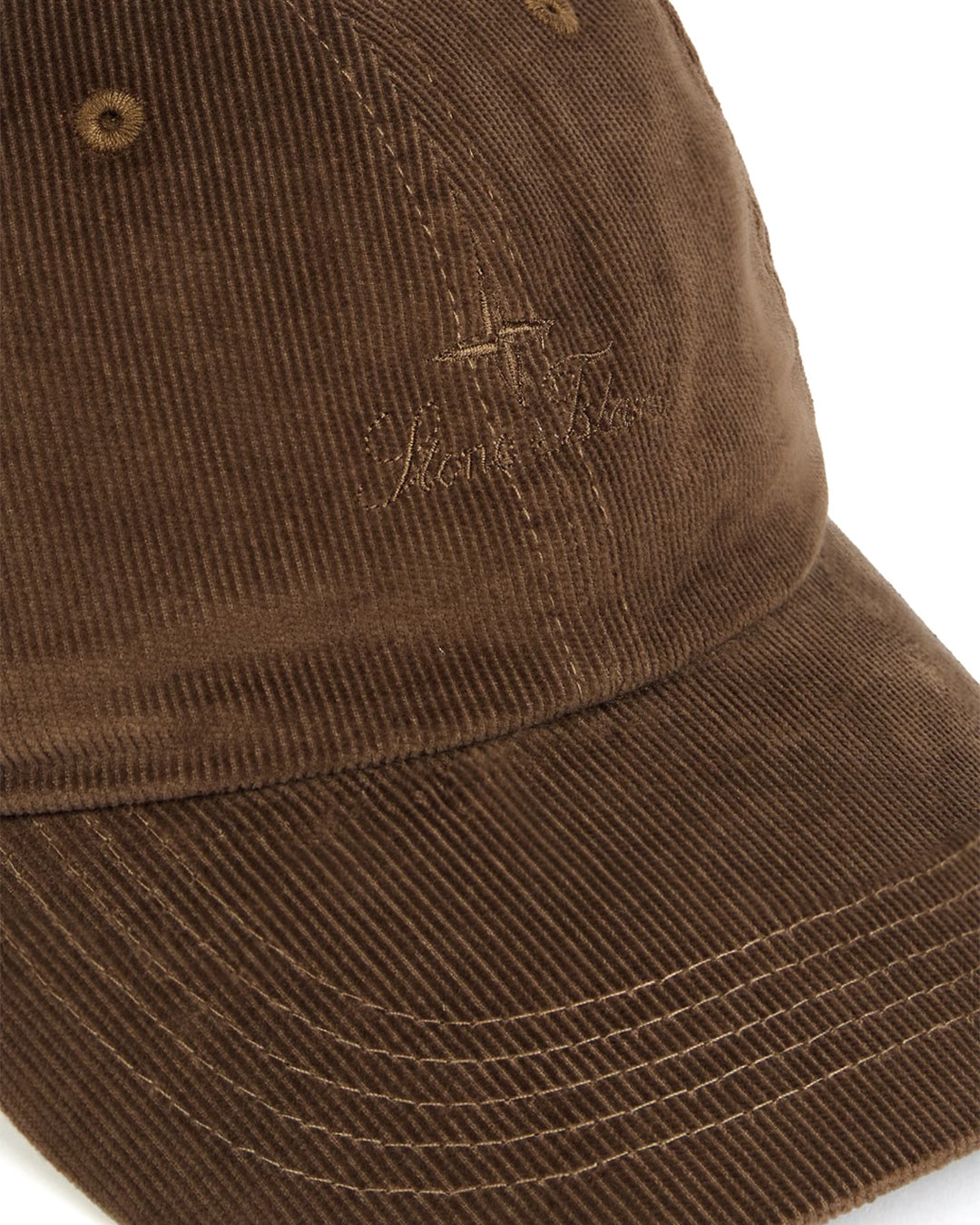Umber Cotton Micro Corduroy Compass Embroidery Baseball Cap