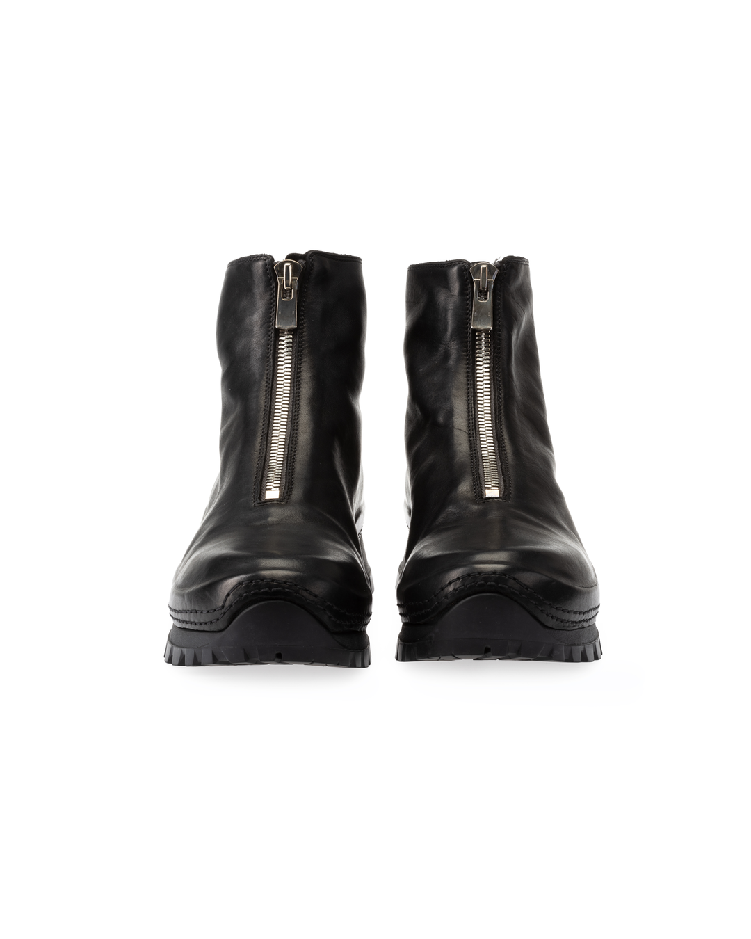 Black Horse Leather VS01 Front Zip Boots