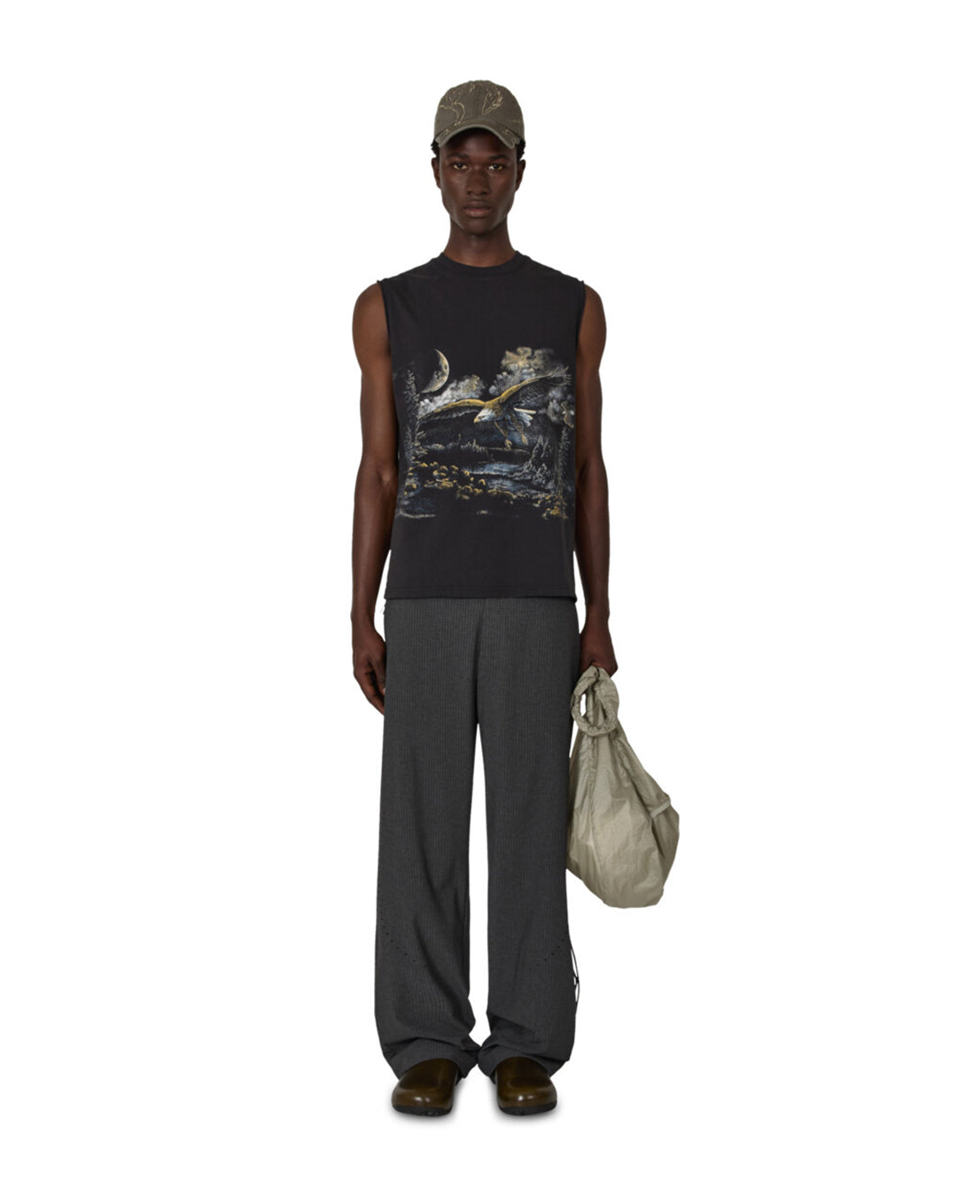 Washed Black Fai Sleeveless Tee