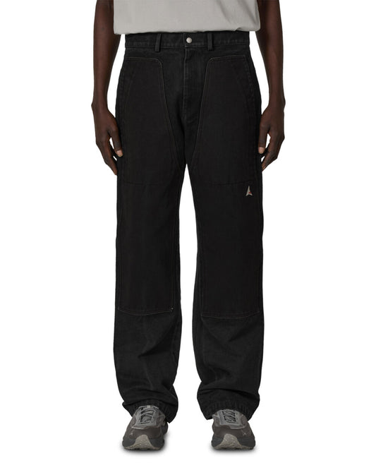Washed Black Fomes Double Knee Washed Canvas Pant