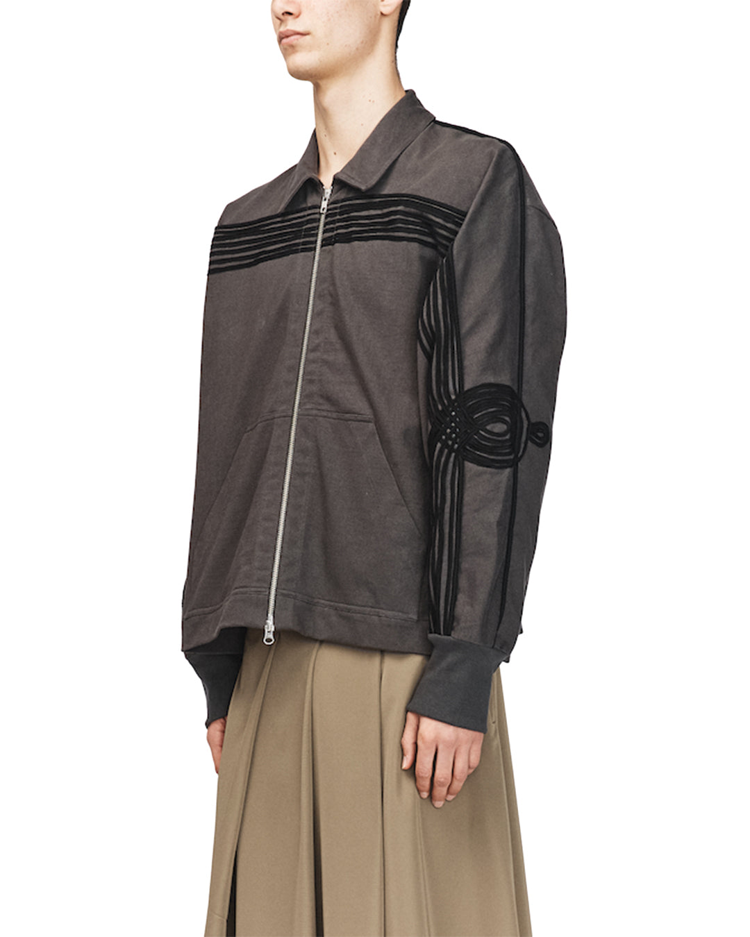 Washed Black "APPLIQUÉ" Track Jacket