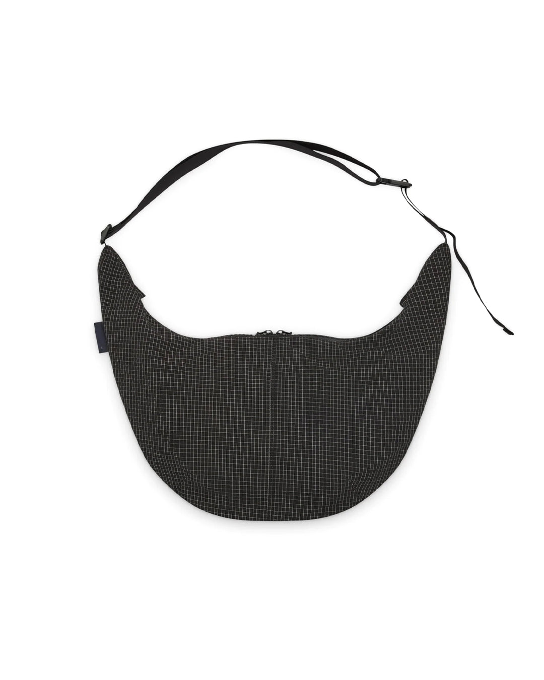 Black/White polyester grid check pattern Crossbody Bag