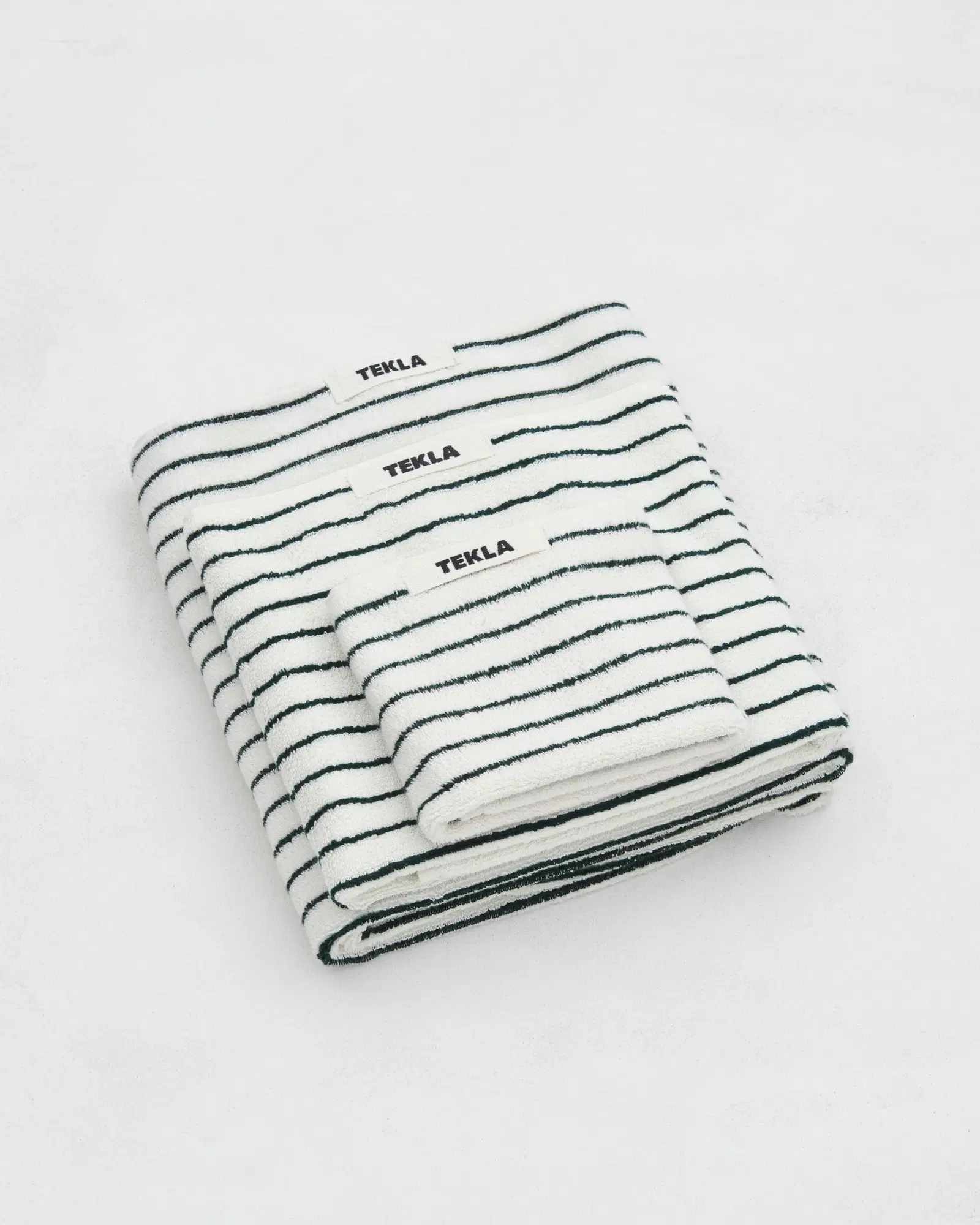 Racing Green Stripes Terry Towel